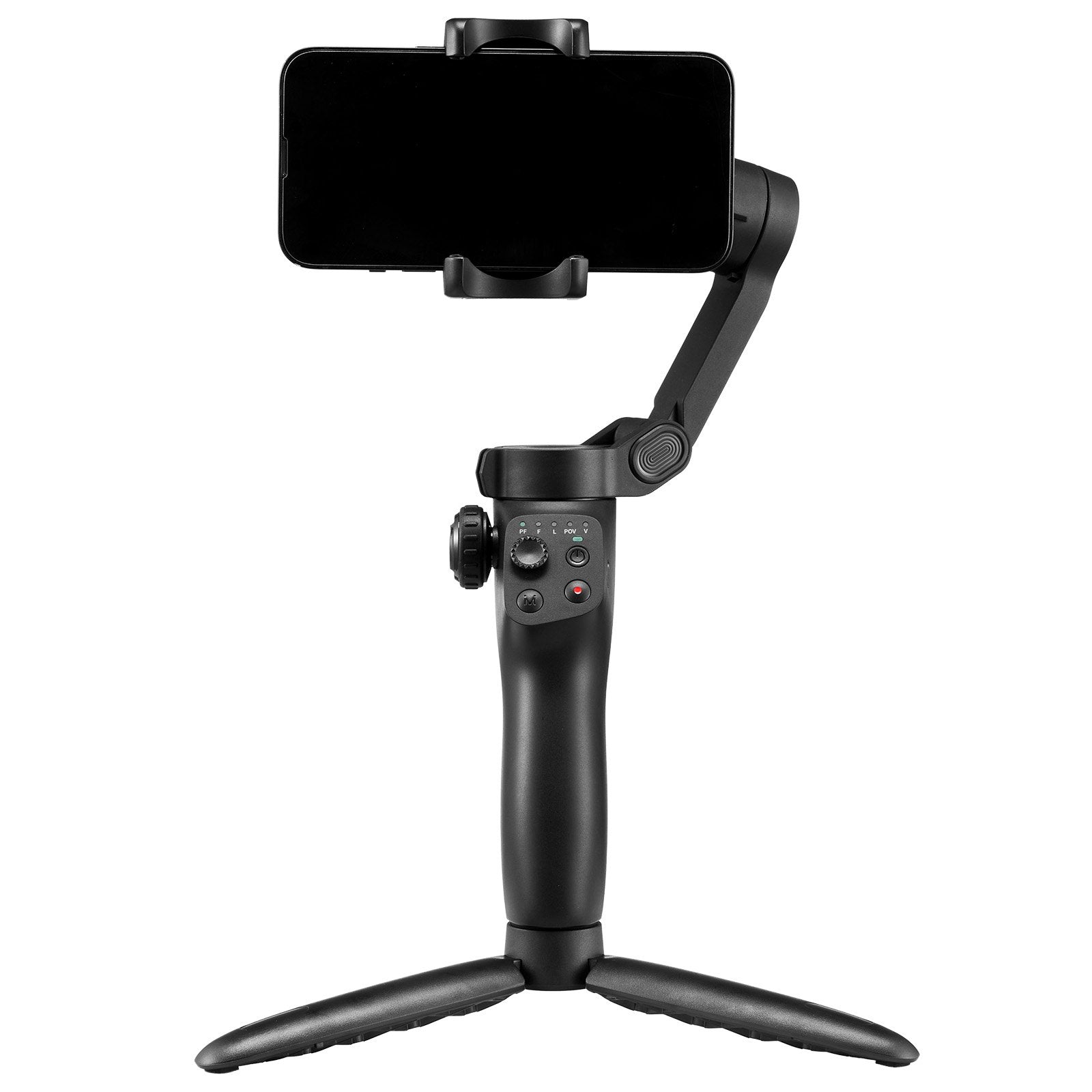 Portable 3-Axis Smartphone Gimbal Stabilizer with Face/Object Tracking, Compatible with Android & iPhone, Foldable Tripod for Video Recording