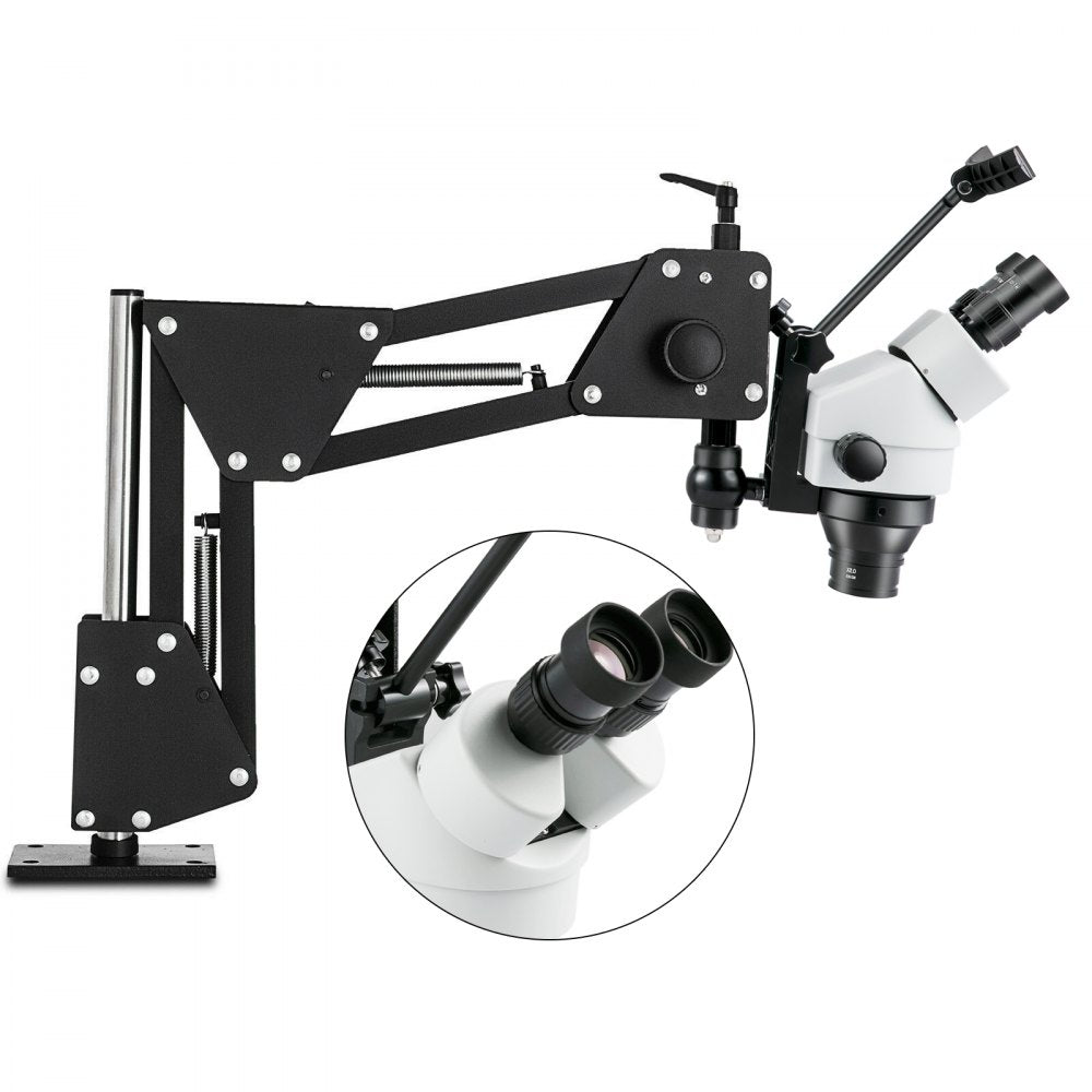 VEVOR Micro Inlaid Mirror Multi-Directional Microscope with Spring Bracket 7X-45X Multi-Directional Micro-Setting Microscope Microscope Gem Diamond Setting Machine with Stand Jewelry Tools