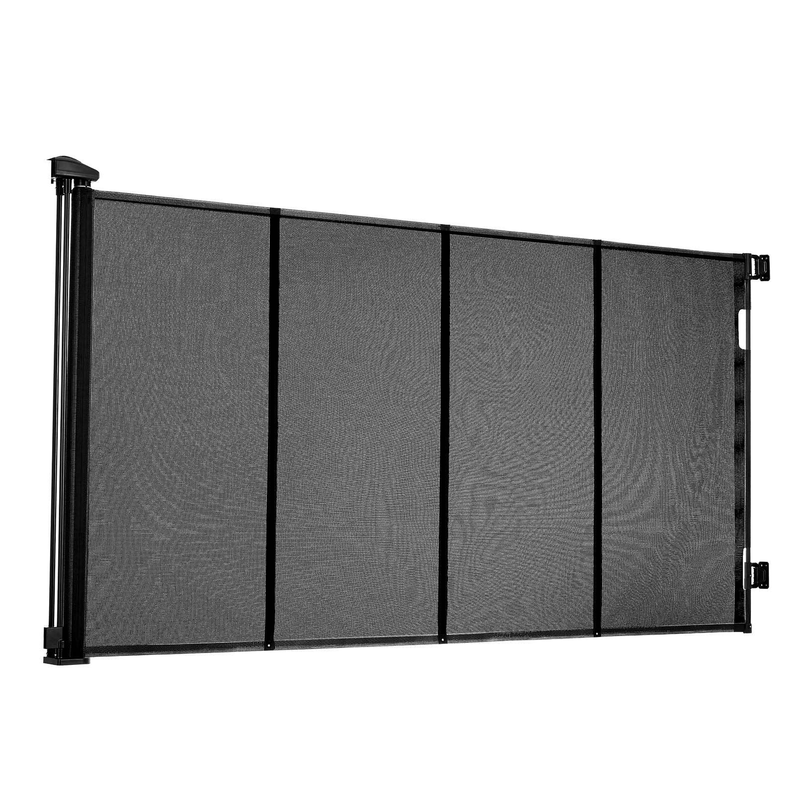 Extra Wide Retractable Baby Gate - 163.3" x 39", Reinforced Fiberglass & Mesh Design, Ideal for Decks, Doorways, Indoor & Outdoor Use, Black