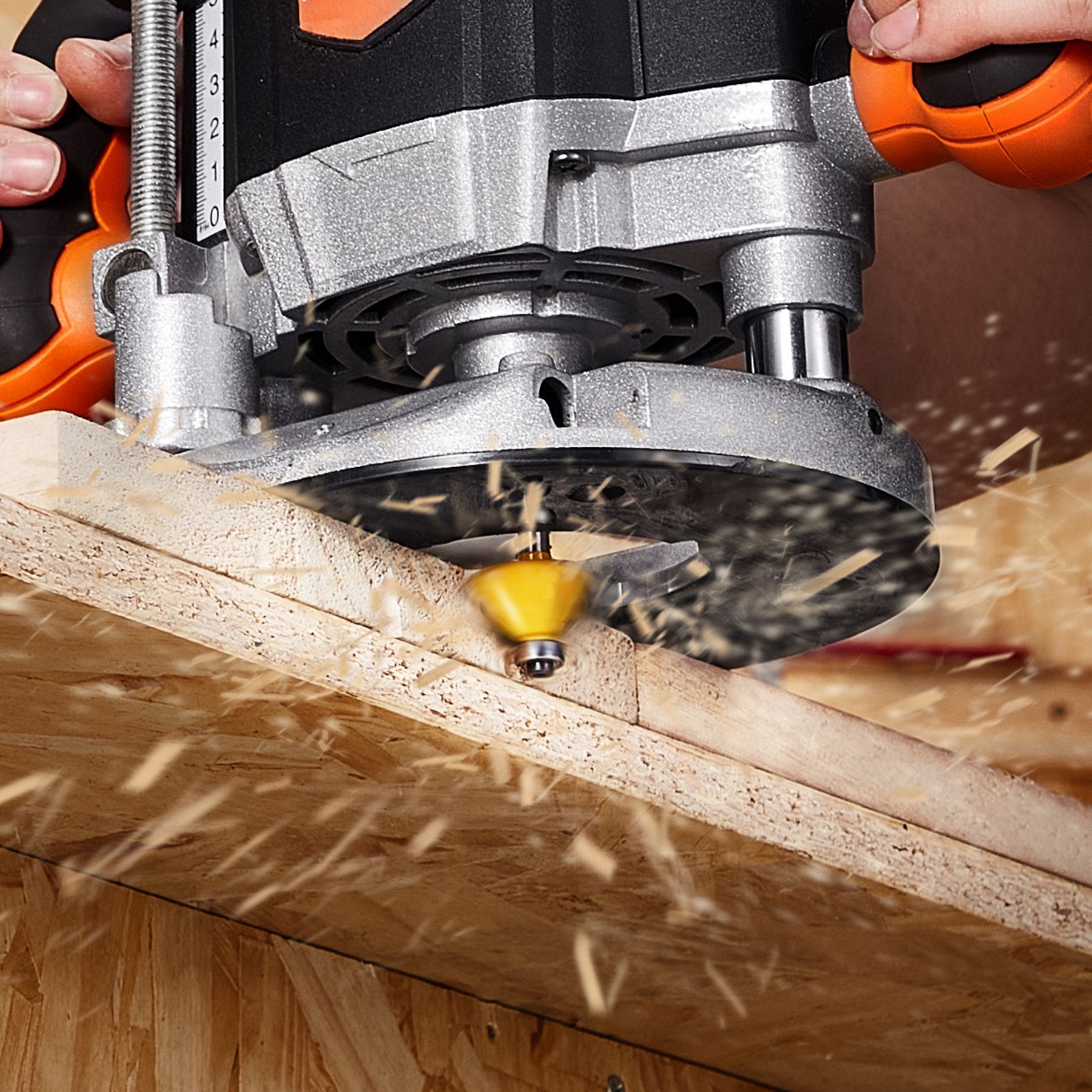 15-Piece Carbide Router Bits Set with 1/4" Shank, Woodworking Kit in Plastic Case for Wood, MDF, Plywood & Particle Board Crafting