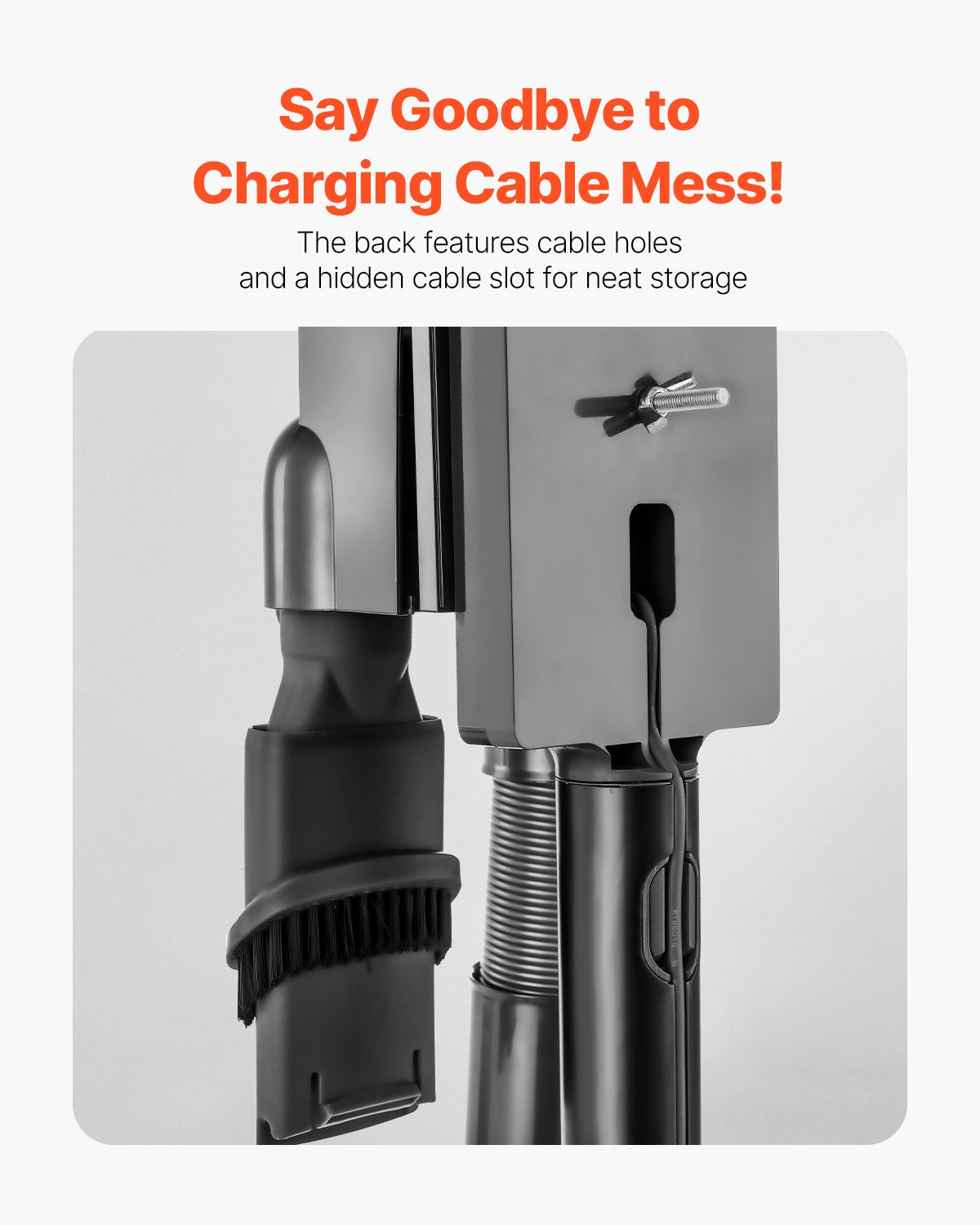 Universal Vacuum Stand for Dyson Models V7-V15 & SV Series, Sturdy Adjustable Holder with 3 Clips for Accessories, Space-Saving Organizer