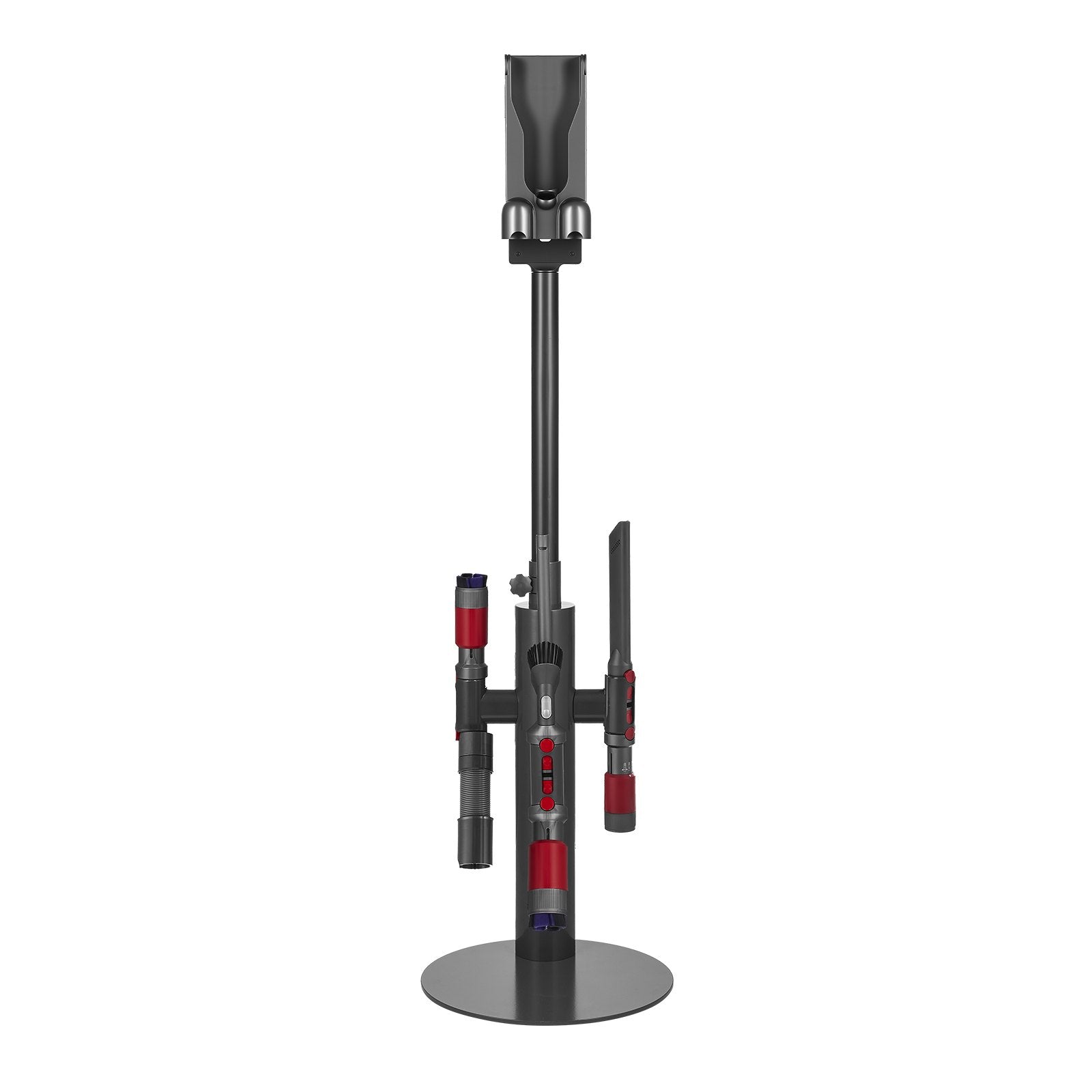 Universal Vacuum Stand for Dyson Models V7-V15 & SV Series, Sturdy Adjustable Holder with 3 Clips for Accessories, Space-Saving Organizer