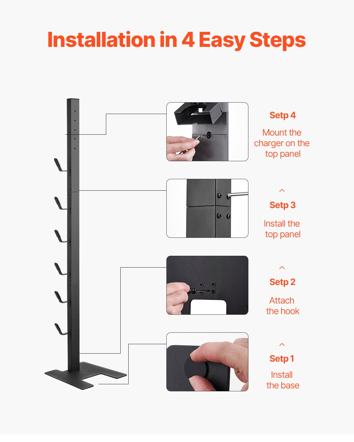 Universal Vacuum Stand Holder for Dyson V6-V15, Stable Storage Solution with 6 Hooks for Cordless Upright Vacuum Accessories, Black Steel