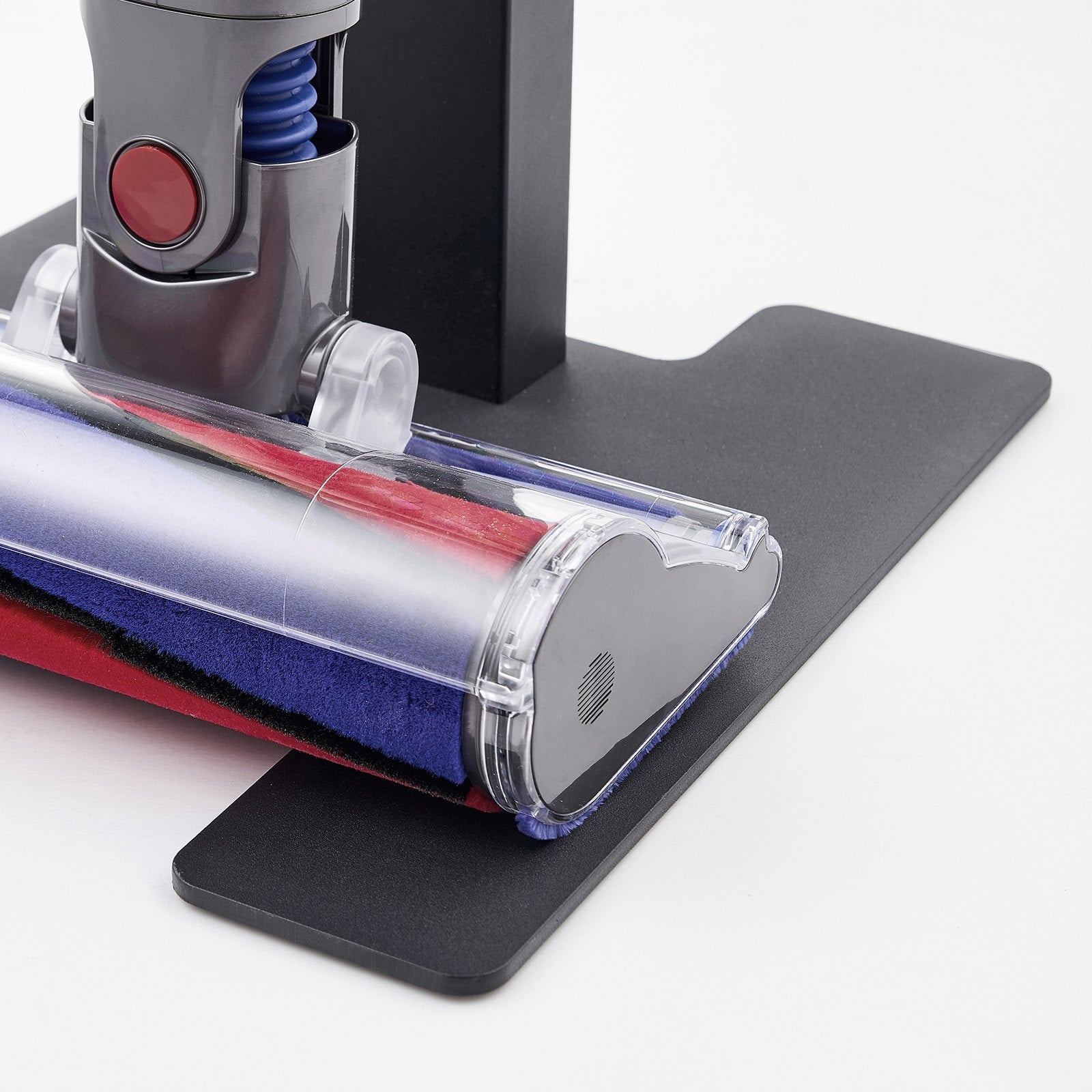 Universal Vacuum Stand Holder for Dyson V6-V15, Stable Storage Solution with 6 Hooks for Cordless Upright Vacuum Accessories, Black Steel