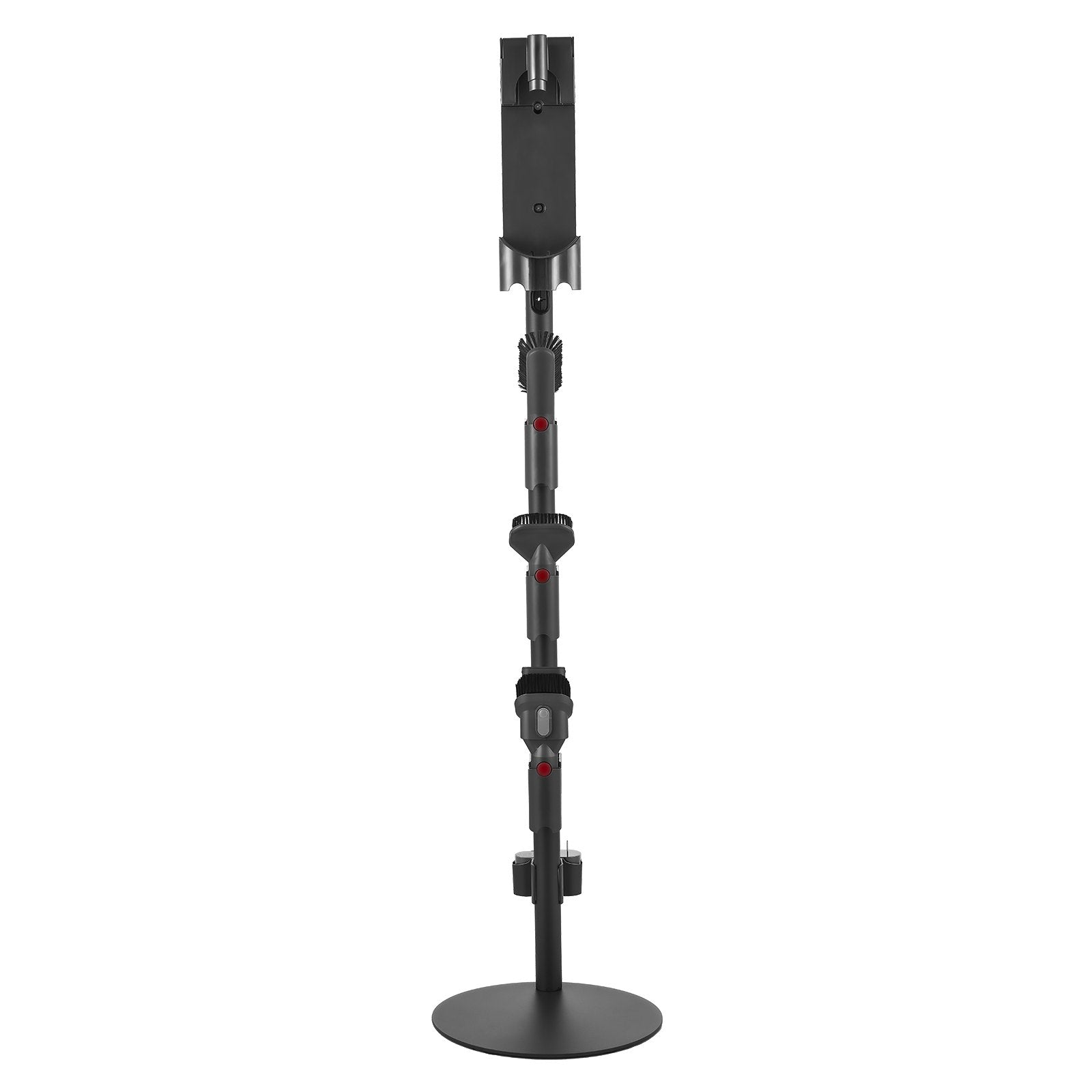 Stable Aluminum Alloy Vacuum Stand Holder for Dyson V7-V15 Series with Anti-Slip Pads and Clips for Accessories and Brush Storage