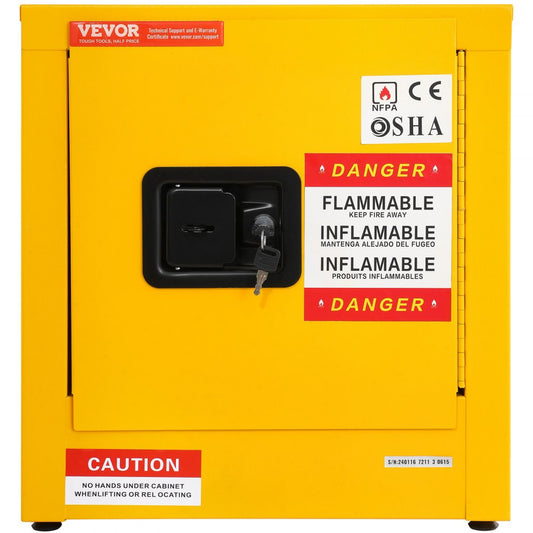 VEVOR Flammable Cabinet 17\" x 17\" x 18\", Galvanized Steel Safety Cabinet, Adjustable Shelf Flammable Storage Cabinet, for Commercial Industrial and Home Use