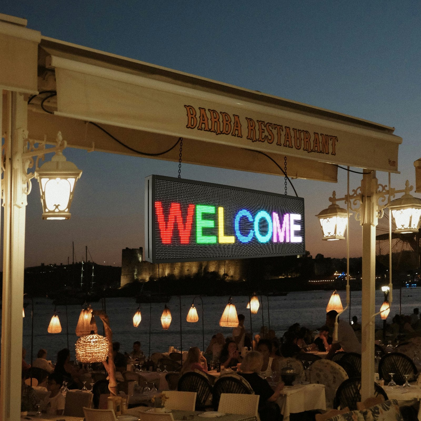Customizable 40"x14" LED Scrolling Display Panel, Full-Color Programmable Sign with WIFI USB, Perfect for Business, Bar, and Event Advertising