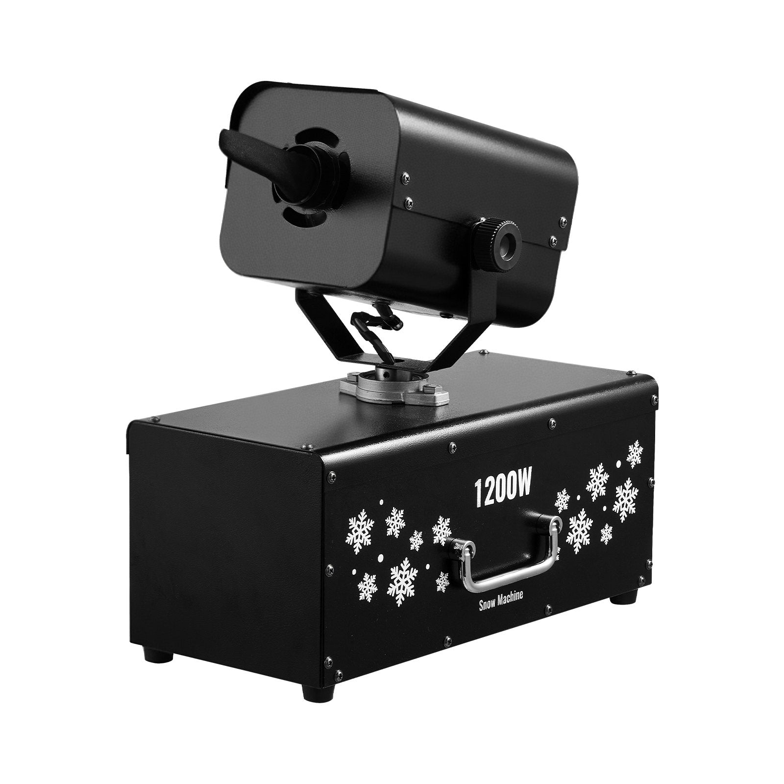 High-Power 1200W Snow Machine with 90° Oscillation & Wireless Remote for Stunning Christmas, Wedding, & Party Snowflake Effects