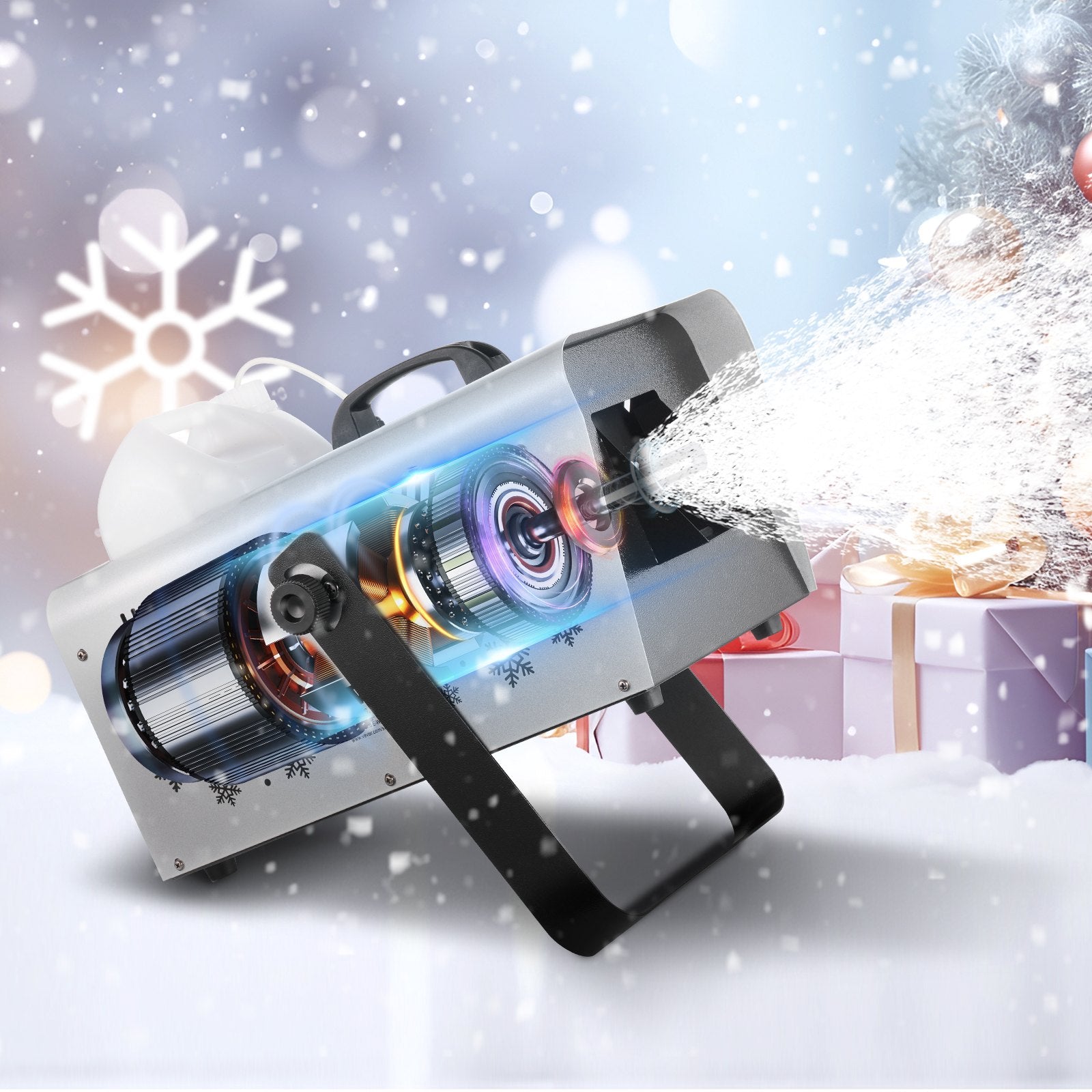 High-Power 1500W Snow Machine with Dual Remotes, 5L Tank for Stunning Snowflake Effects - Ideal for Weddings, Holidays & Parties