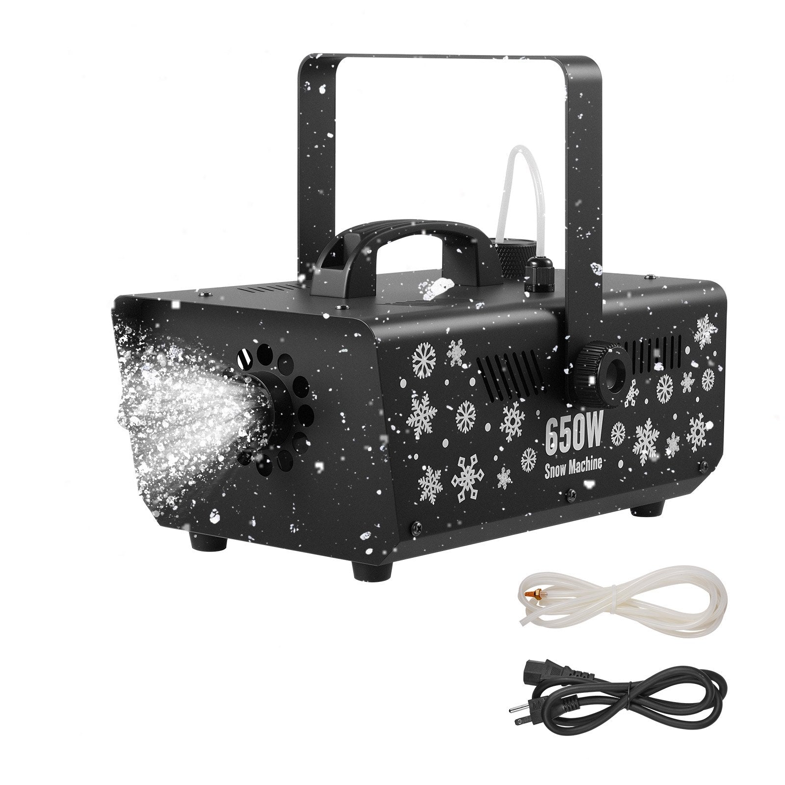 650W Portable Snow Machine for Indoor/Outdoor Use - Perfect Artificial Snowflake Maker for DJ Events & Christmas Decor