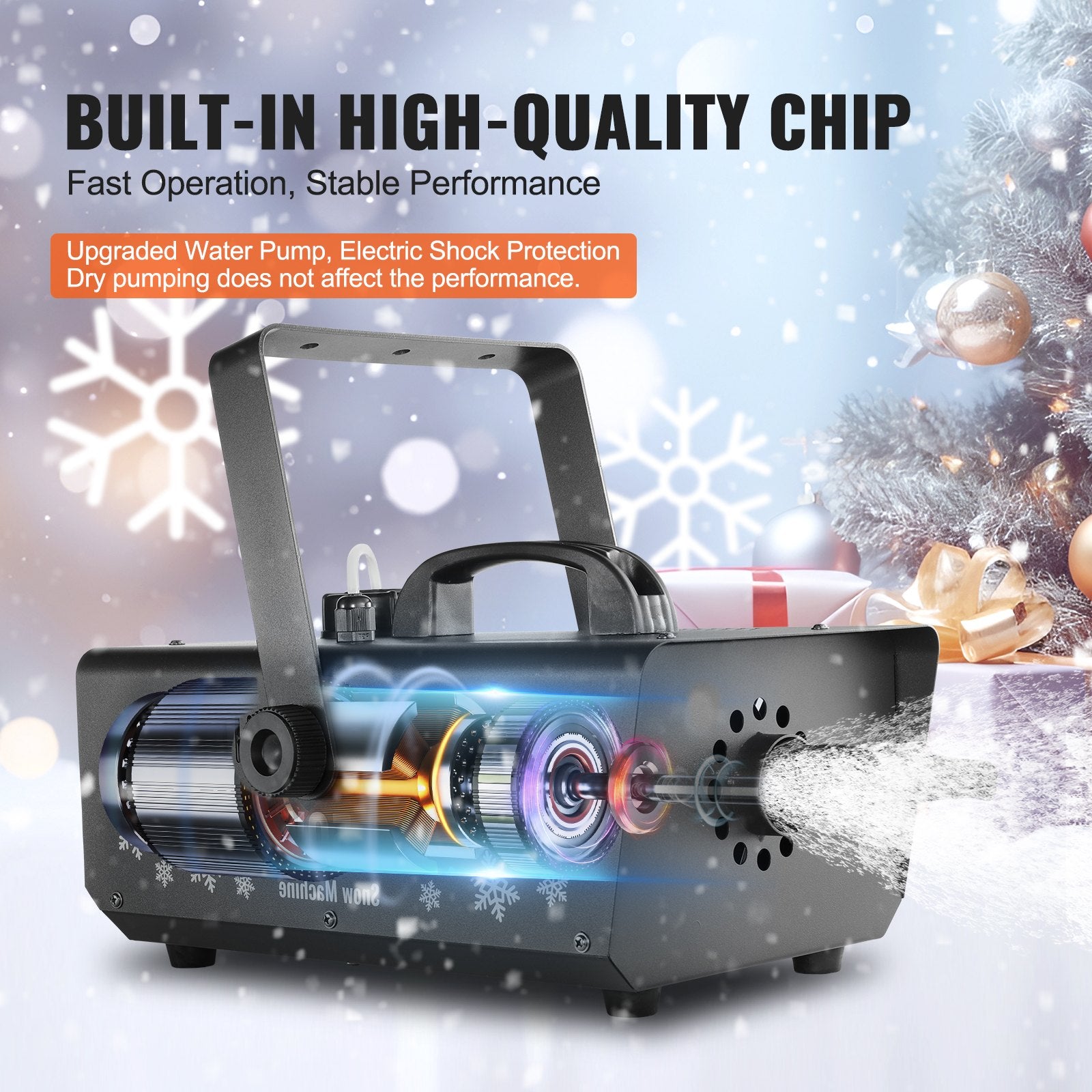 Portable 650W Snow Machine with Wireless Remote - Premium Artificial Snowflake Maker for Christmas, Weddings, Parties & Stage Effects