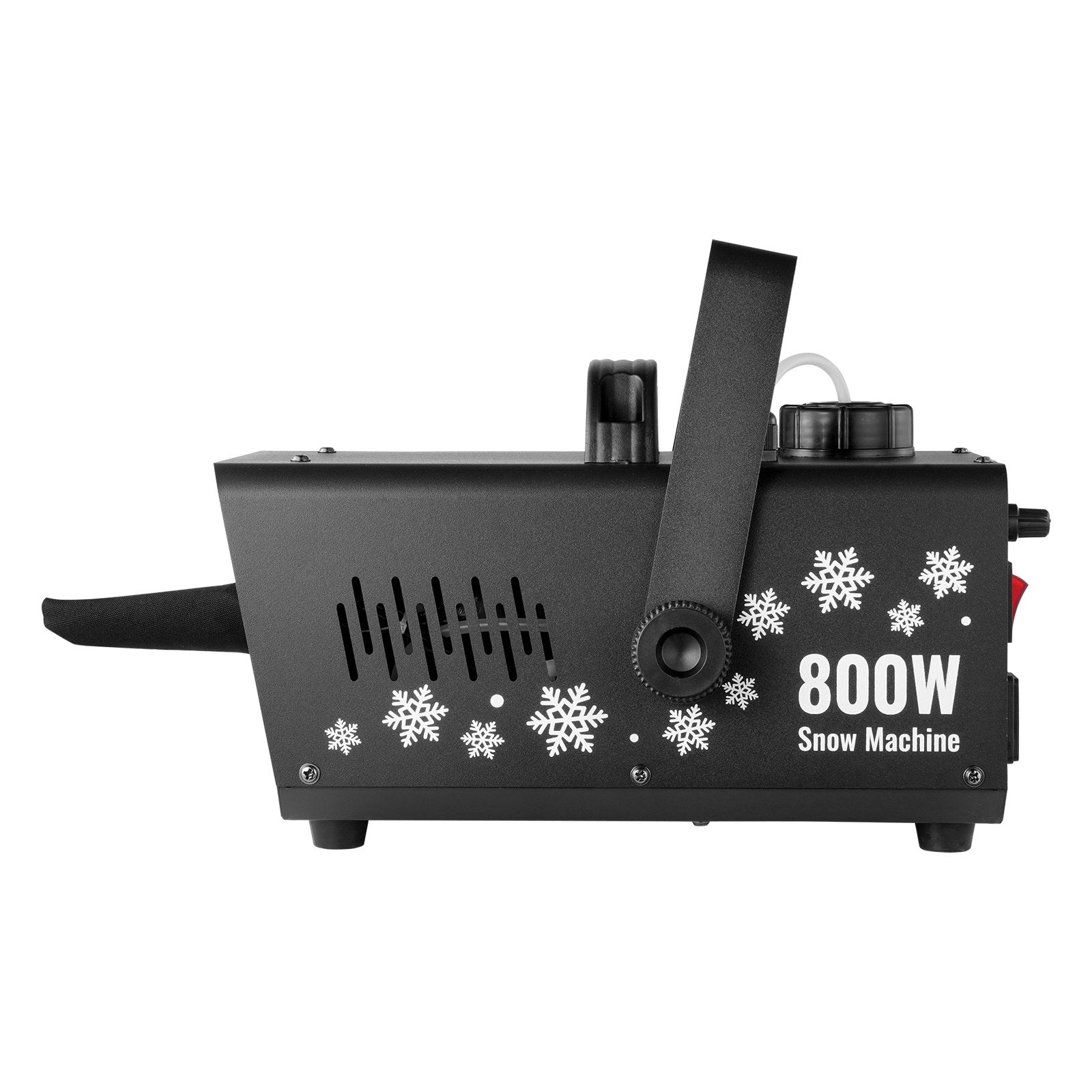 800W Snow Machine with 8 LED RGB Lights - High Output Snowflake Maker for Christmas, Weddings, Parties, and Events, 15.75 ft Coverage