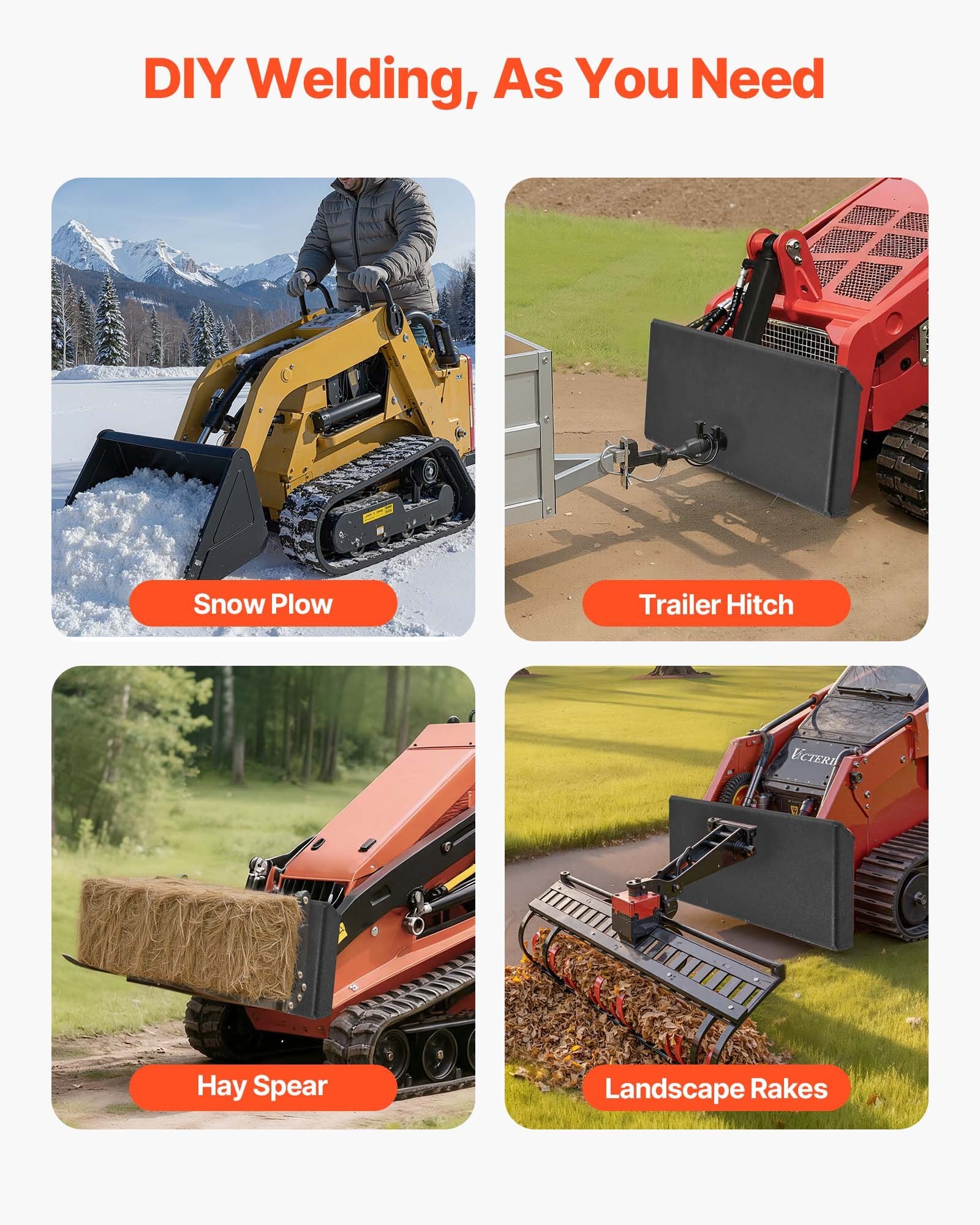 Universal 1/4" Skid Steer Quick Attach Plate, Heavy-Duty Steel, 1500lbs Capacity, Fits Toro Dingo, Tractors, Easy Bolt, Durable Loader Plates