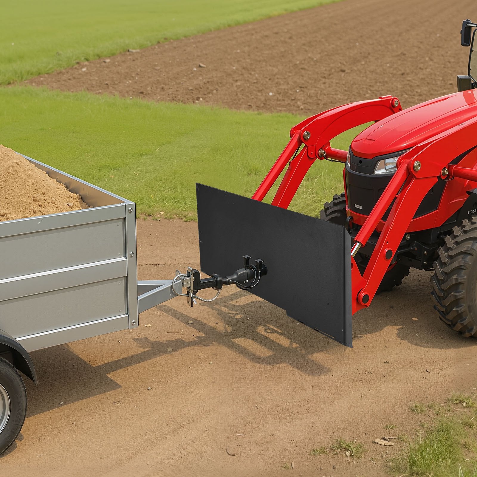 Universal 1/4" Skid Steer Mount Plate, 3000lbs Capacity, Heavy Duty Steel, Quick Attach for Kubota Bobcat Tractors, Easy Bolt Installation