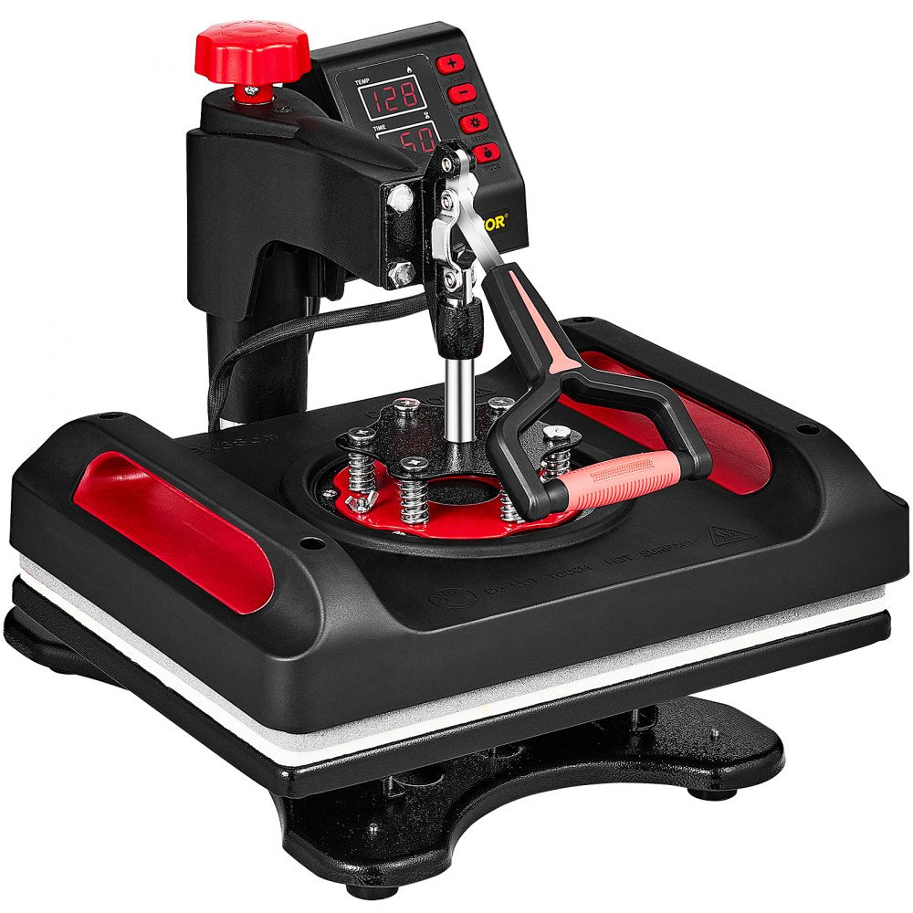 VEVOR 11 in 1 Heat Press, 12 x 15 Inch, Multifunctional Clamshell Printer, Digital Dual-Tube Heat Press Transfer Machine, Swing Away Sublimation Machine for T-Shirt Hat Cap Mug Plate Pen Shoes Black