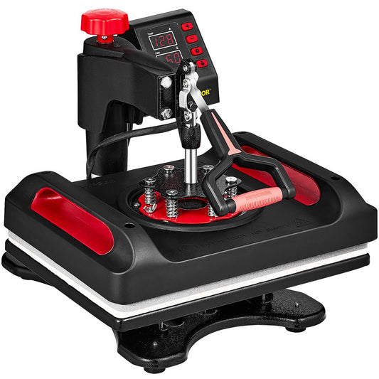 VEVOR 11 in 1 Heat Press, 12 x 15 Inch, Multifunctional Clamshell Printer, Digital Dual-Tube Heat Press Transfer Machine, Swing Away Sublimation Machine for T-Shirt Hat Cap Mug Plate Pen Shoes Black