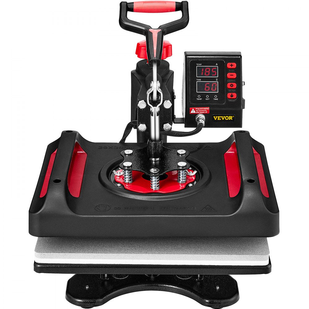 VEVOR 11 in 1 Heat Press, 12 x 15 Inch, Multifunctional Clamshell Printer, Digital Dual-Tube Heat Press Transfer Machine, Swing Away Sublimation Machine for T-Shirt Hat Cap Mug Plate Pen Shoes Black