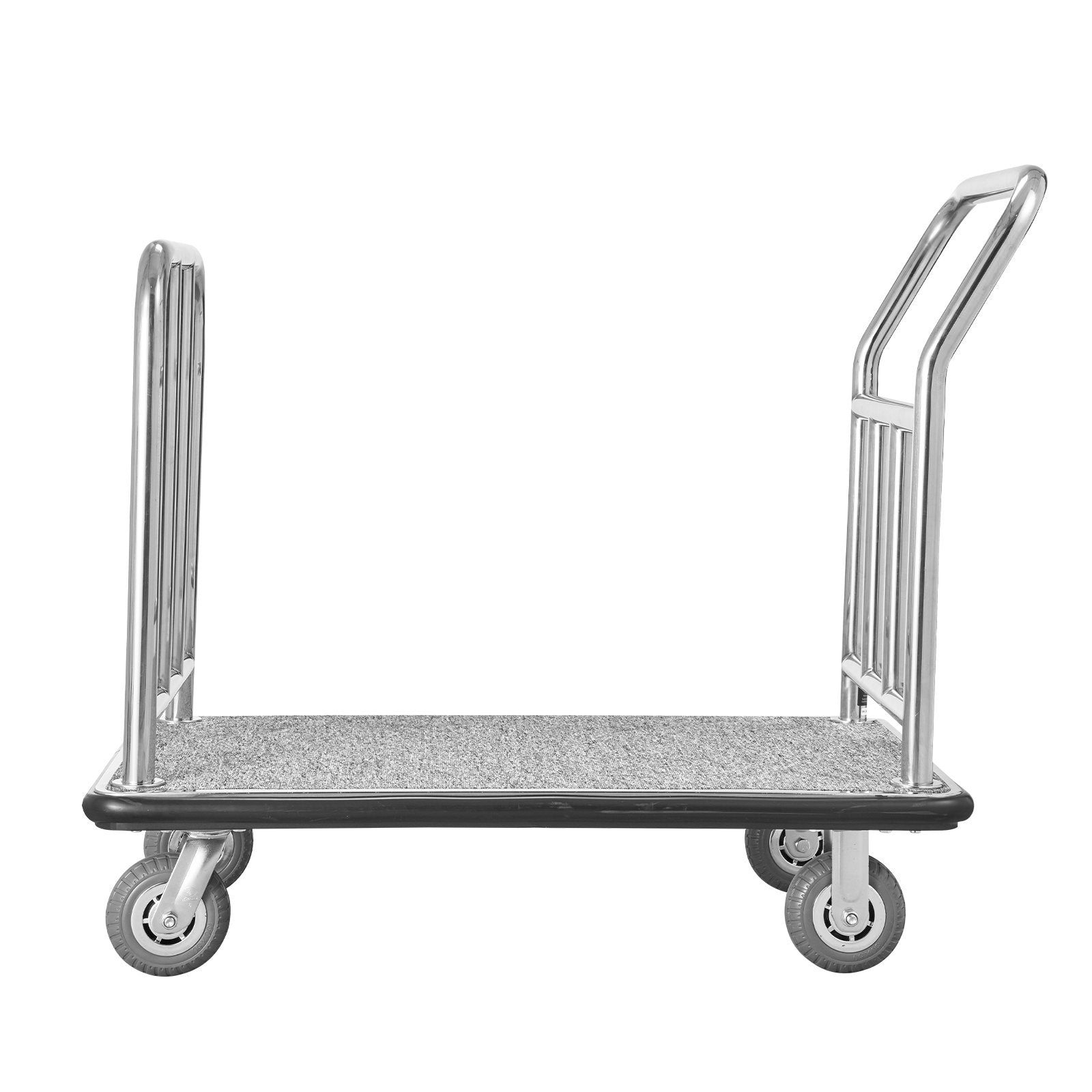Deluxe Hotel Luggage Cart with 750 lbs Capacity, Removable Frame, Carpeted Deck, 6-inch Rubber Wheels, Ideal for Resorts & Condos