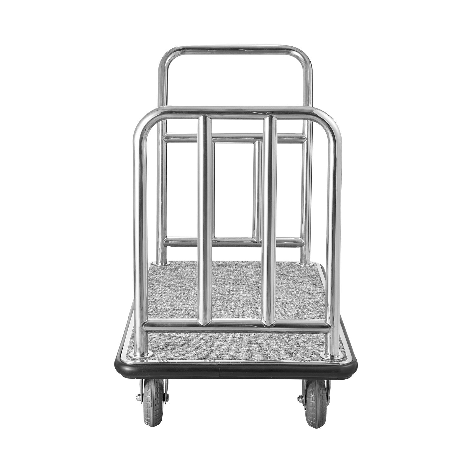 Deluxe Hotel Luggage Cart with 750 lbs Capacity, Removable Frame, Carpeted Deck, 6-inch Rubber Wheels, Ideal for Resorts & Condos