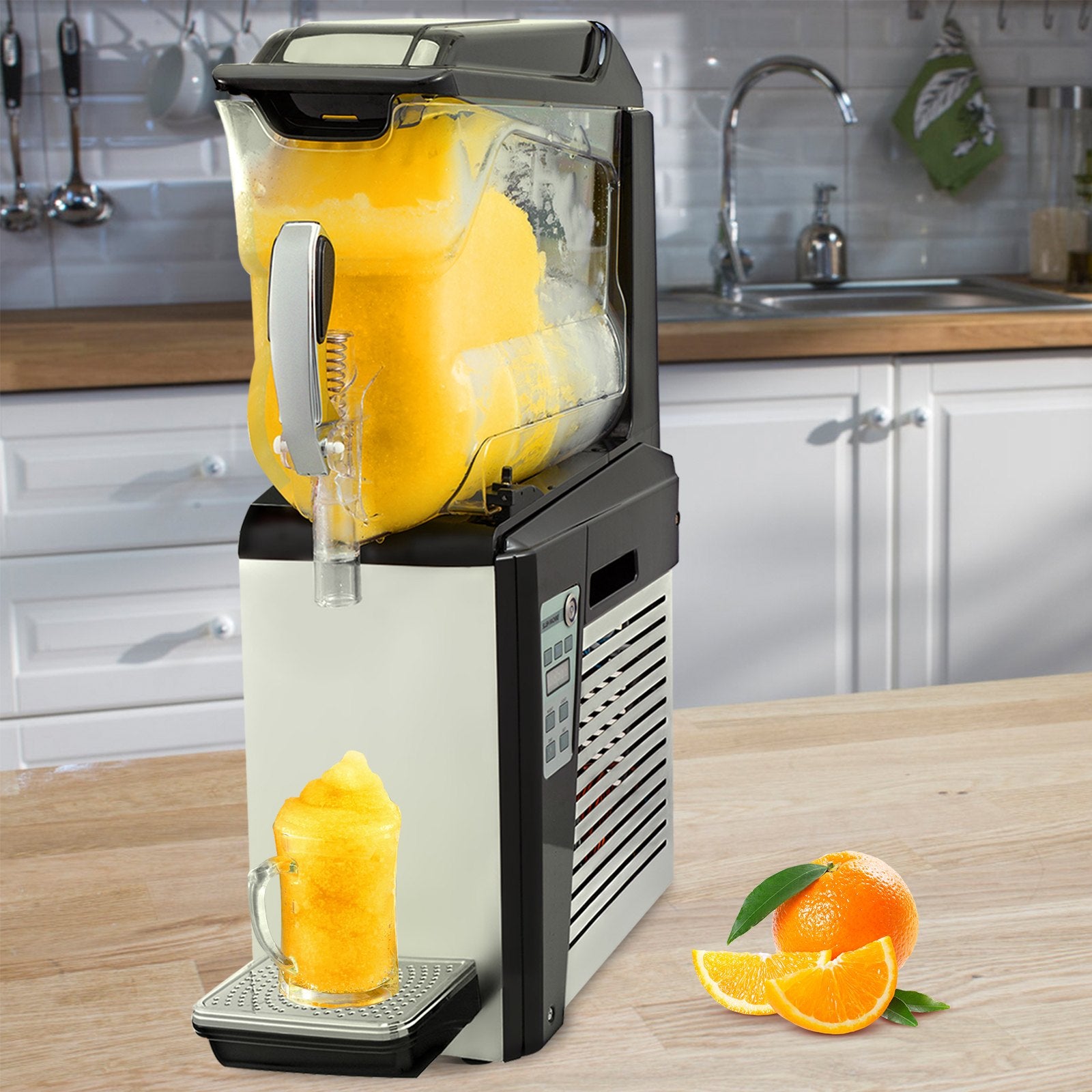 High-Capacity 10L Slushy Machine for Home & Commercial Use - 600W Frozen Drink Maker with Automatic Cleaning, Perfect for Cafes & Restaurants