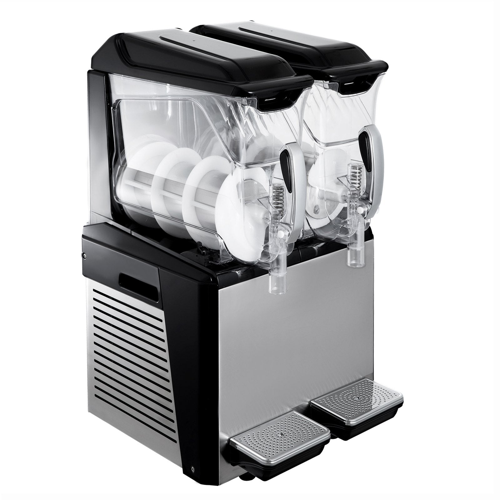 Commercial Slush & Margarita Machine, 20L Dual Tanks, 900W, Auto Clean, Fast Cooling, Ideal for Restaurants, Cafes, Bars, Stainless Steel Design