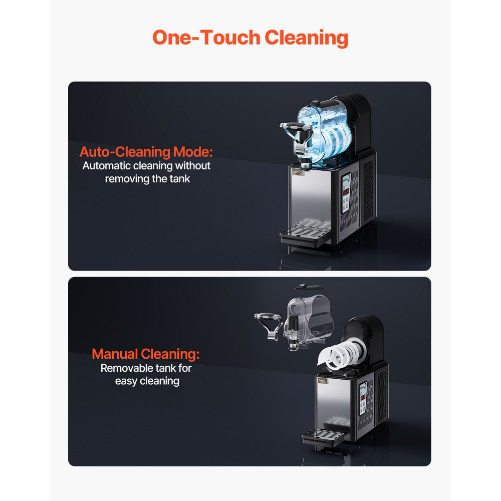 Large Capacity 3L Slushy Maker with Automatic Cleaning and Temperature Control for Home and Commercial Use, 330W Stainless Steel Frozen Drink Machine in Black