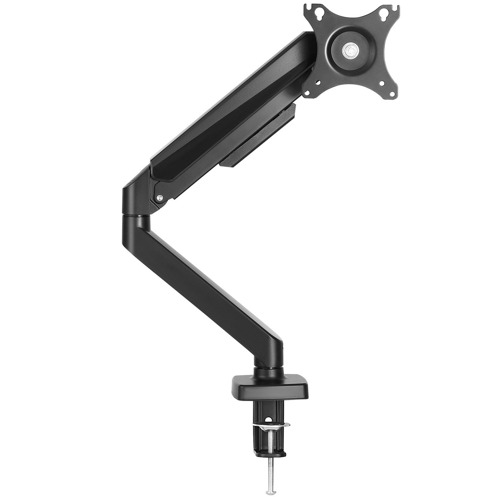 Single Monitor Mount for 13"-32" Screens, Fully Adjustable Gas Spring Arm, VESA Compatible, C-Clamp/Grommet Base, Holds 20 lbs, 360° Rotation