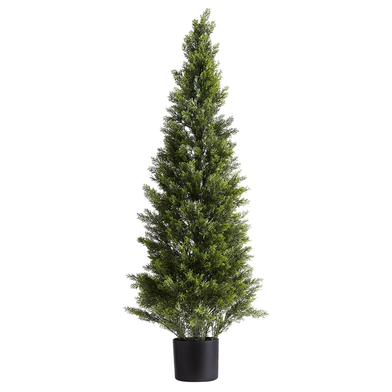 48" Faux Cedar Topiary Trees Set of 2 - Realistic Silk Pine Shrubs, Ideal for Front Porch, Patio, Garden, Office & Indoor Decor