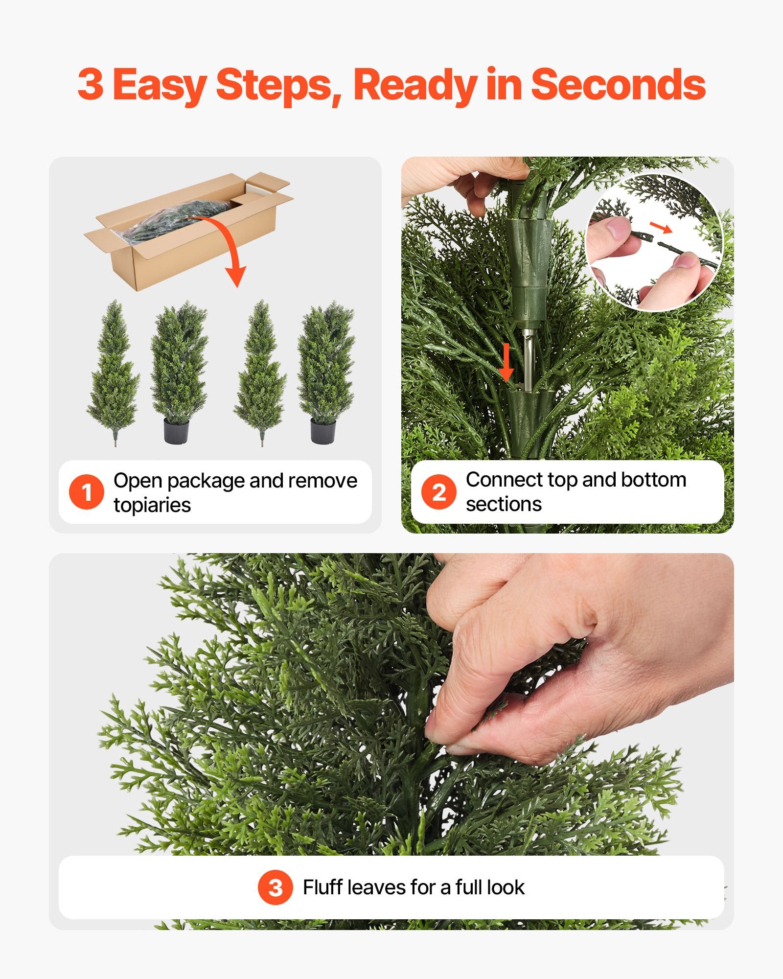 60-Inch Artificial Topiary Cedar Trees Set of 2 - Realistic Faux Pine Shrubs for Indoor & Outdoor Decor, Weather-Resistant with Heavy Base