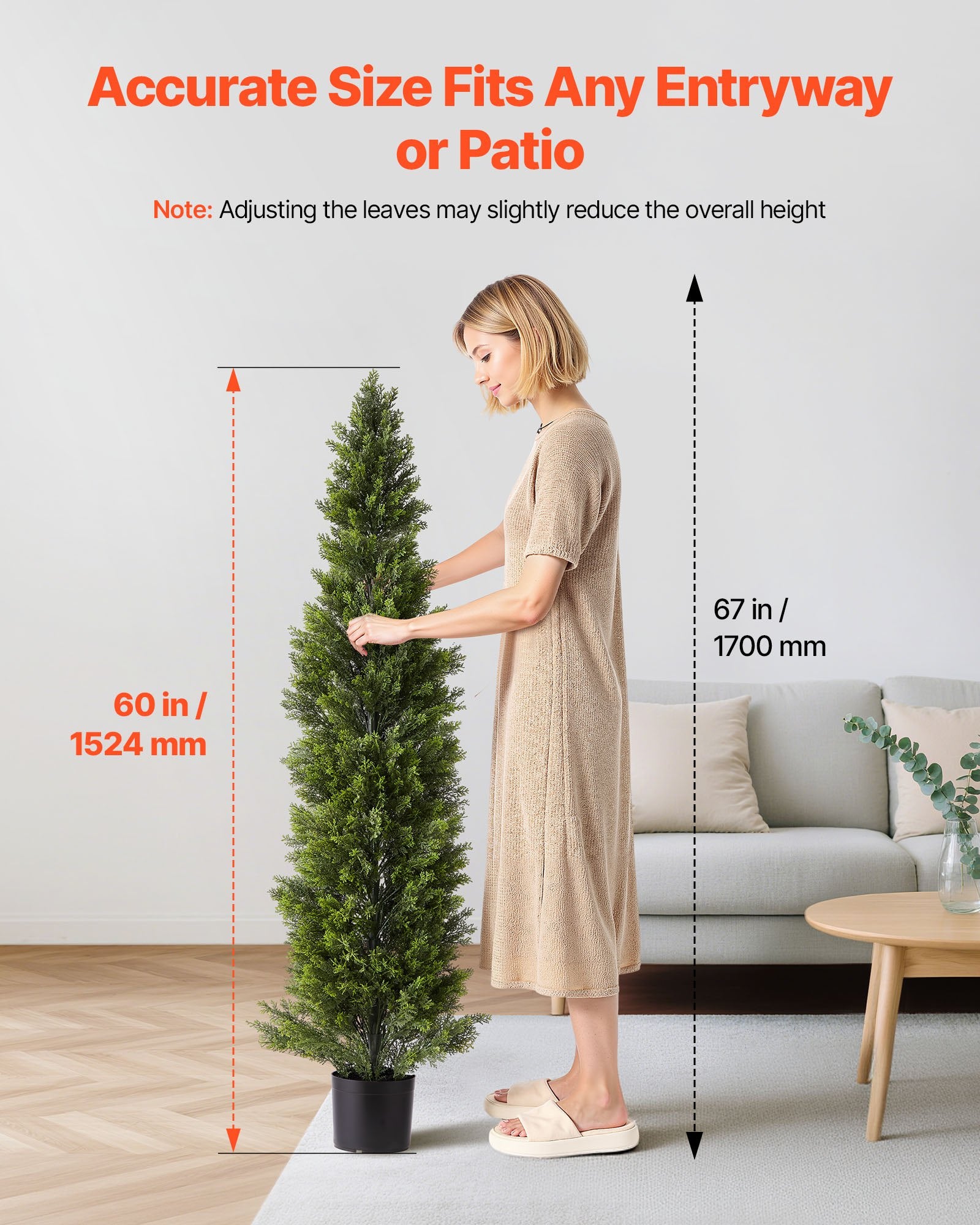 60-Inch Artificial Topiary Cedar Trees Set of 2 - Realistic Faux Pine Shrubs for Indoor & Outdoor Decor, Weather-Resistant with Heavy Base