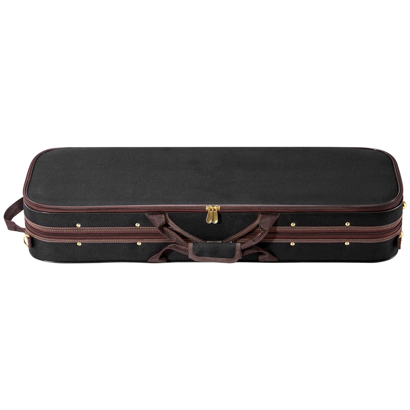Premium 4/4 Violin Case with Hygrometer, Lightweight Travel Bag, Plush Lining, Anti-Scratch, Oblong Design, Black, for Full-Size Violins