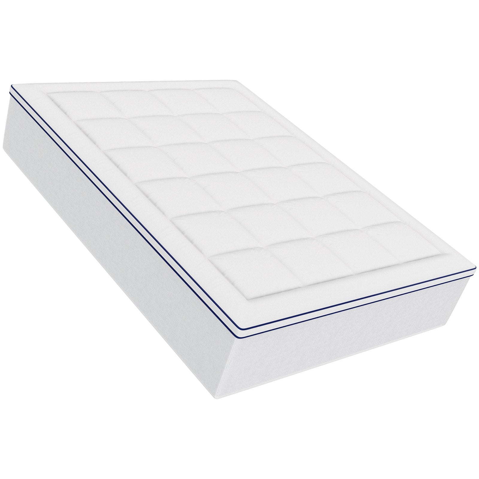Queen Size Mattress Topper with Cooling Fiber Fill, 1" Thickness, Detachable & Washable Layer, Bedside Pocket for Small Items