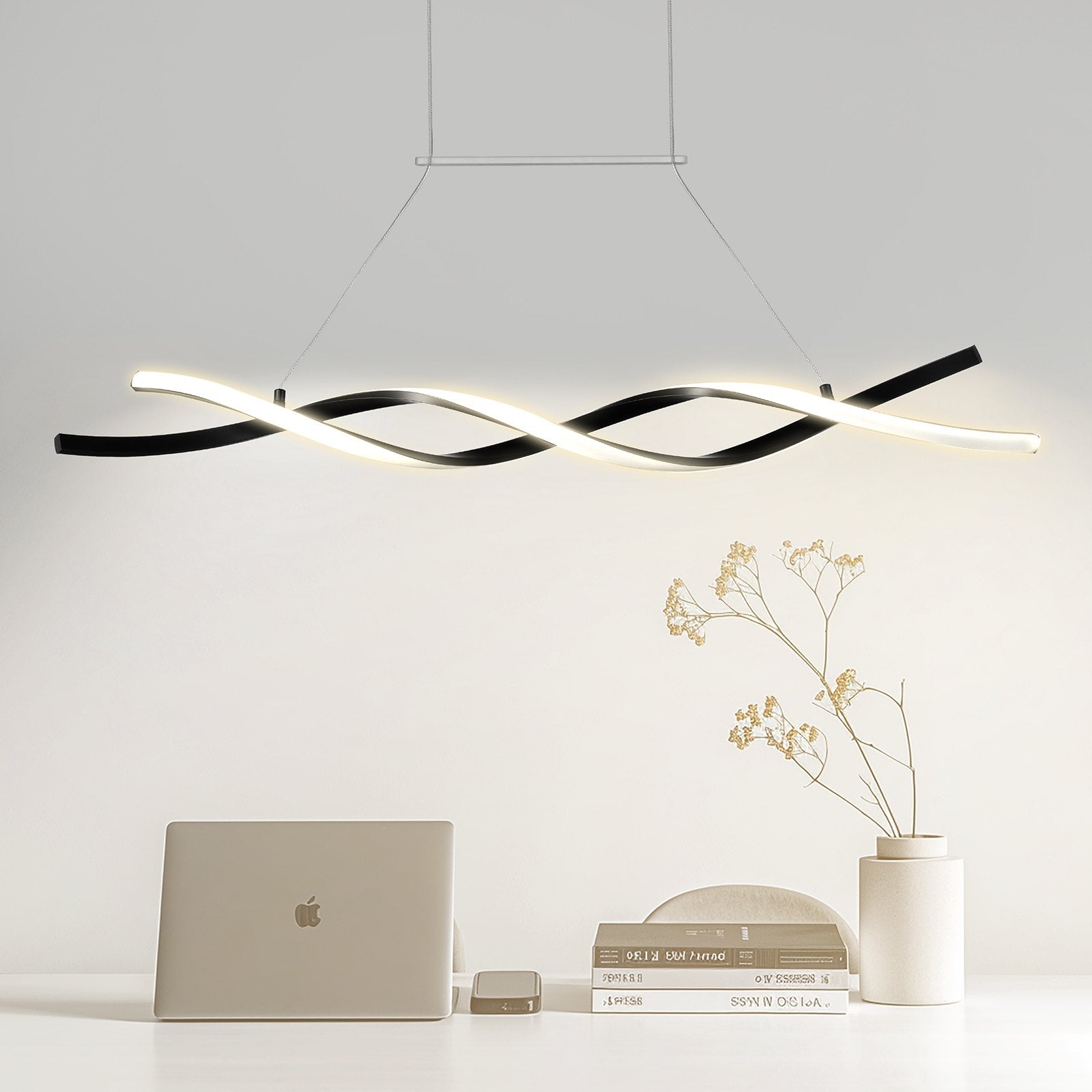 Modern 24W LED Chandelier Pendant Light, Dimmable with Adjustable Color Temperature, Silicone Lampshade for Dining & Kitchen Spaces