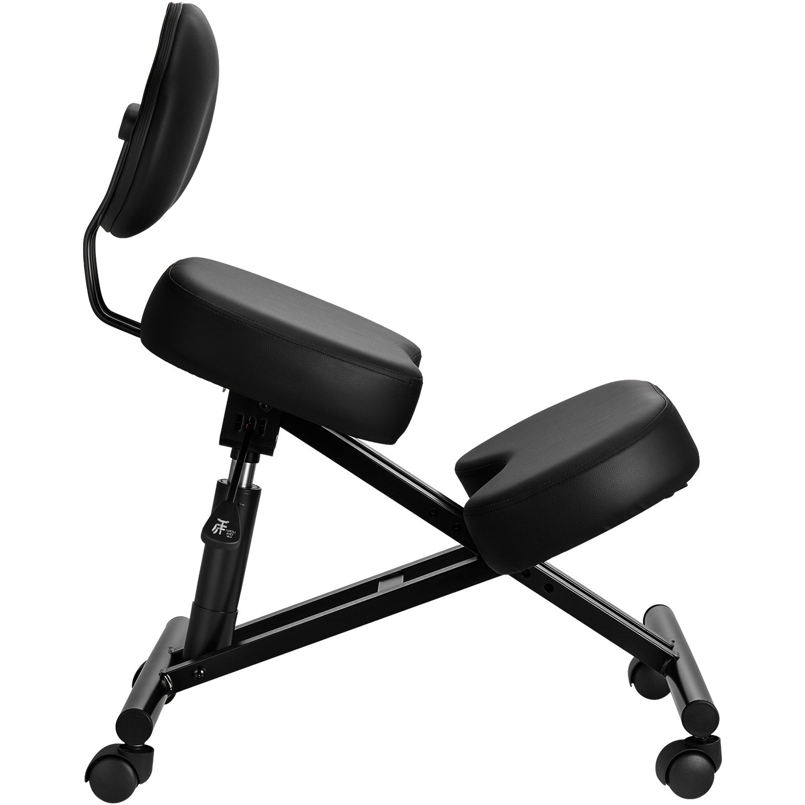 Ergonomic Kneeling Chair with Backrest, Adjustable Height & Wheels, Thick Foam Cushions for Neck & Back Pain Relief, Home Office Meditation