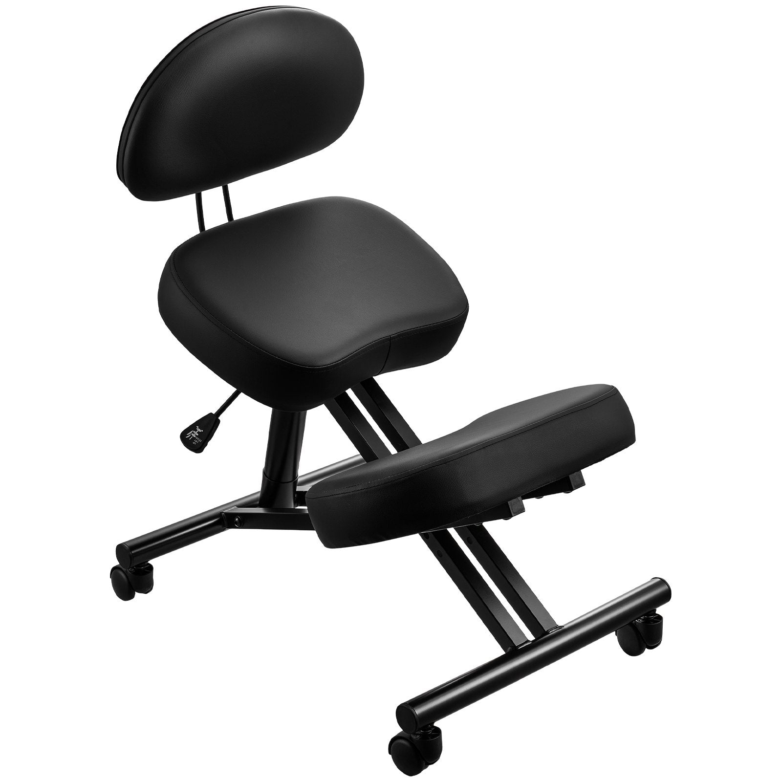 Ergonomic Kneeling Chair with Backrest, Adjustable Height & Wheels, Thick Foam Cushions for Neck & Back Pain Relief, Home Office Meditation