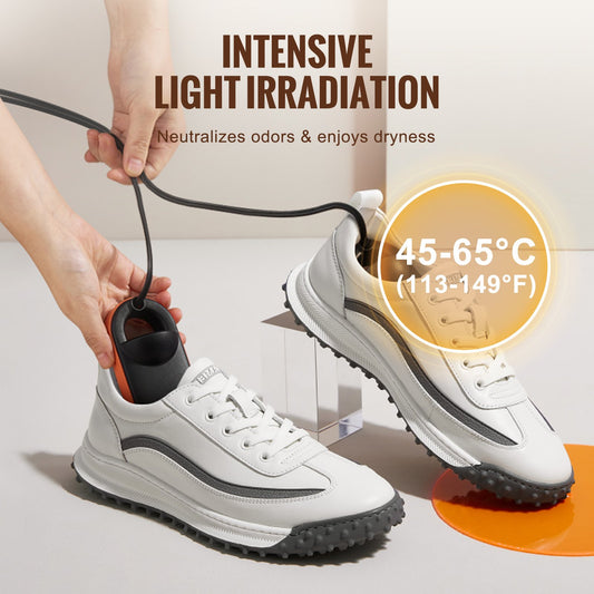 Portable Electric Shoe & Boot Dryer with UVA, Deodorizing Warmers for Quick Drying of Slippers, Leather & Canvas Shoes, Socks - Black/Orange