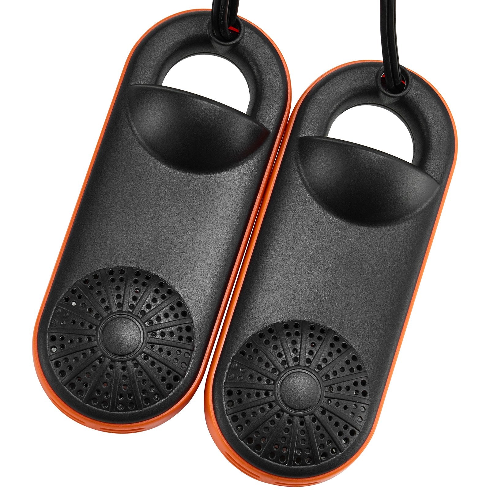 Portable Electric Shoe & Boot Dryer with UVA, Deodorizing Warmers for Quick Drying of Slippers, Leather & Canvas Shoes, Socks - Black/Orange