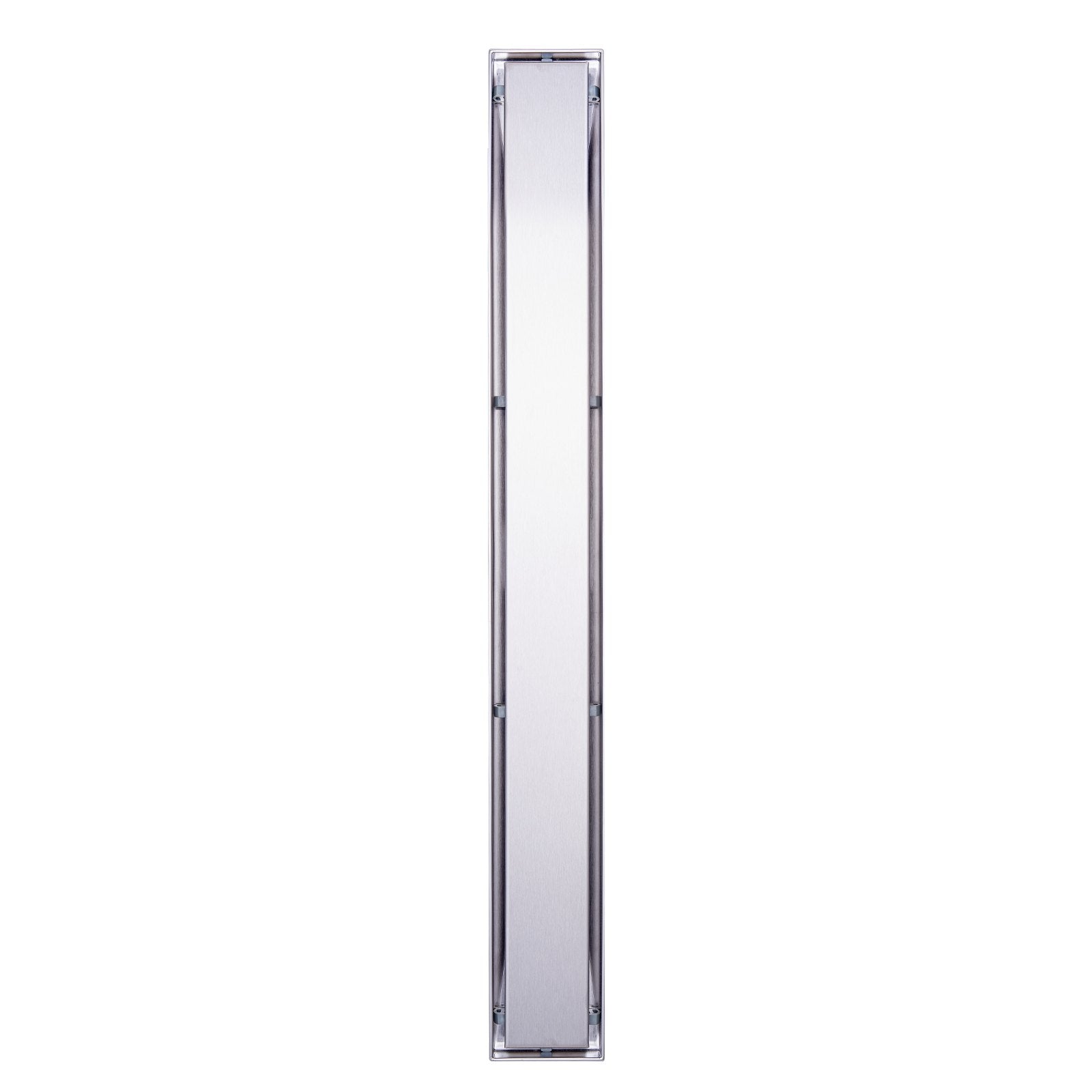 24" Linear Shower Drain Offset with Tile Insert, Brushed Stainless Steel, Leveling Feet, Hair Strainer, High Discharge Capacity