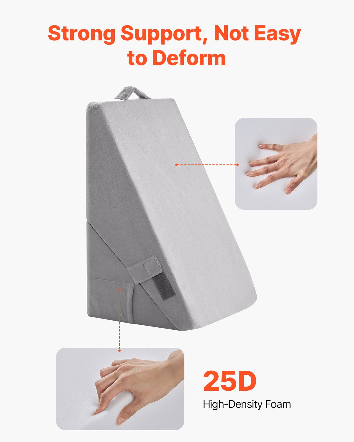 Adjustable Orthopedic Bed Wedge Pillow for Sleeping - Premium Foam & Soft Cover for Acid Reflux, Back Pain, Snoring Relief, Light Grey