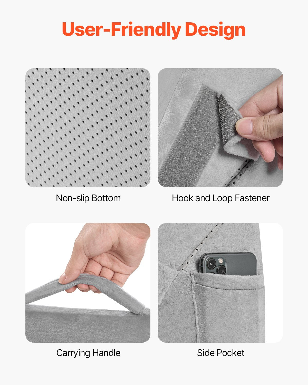 Adjustable Orthopedic Bed Wedge Pillow for Sleeping - Premium Foam & Soft Cover for Acid Reflux, Back Pain, Snoring Relief, Light Grey