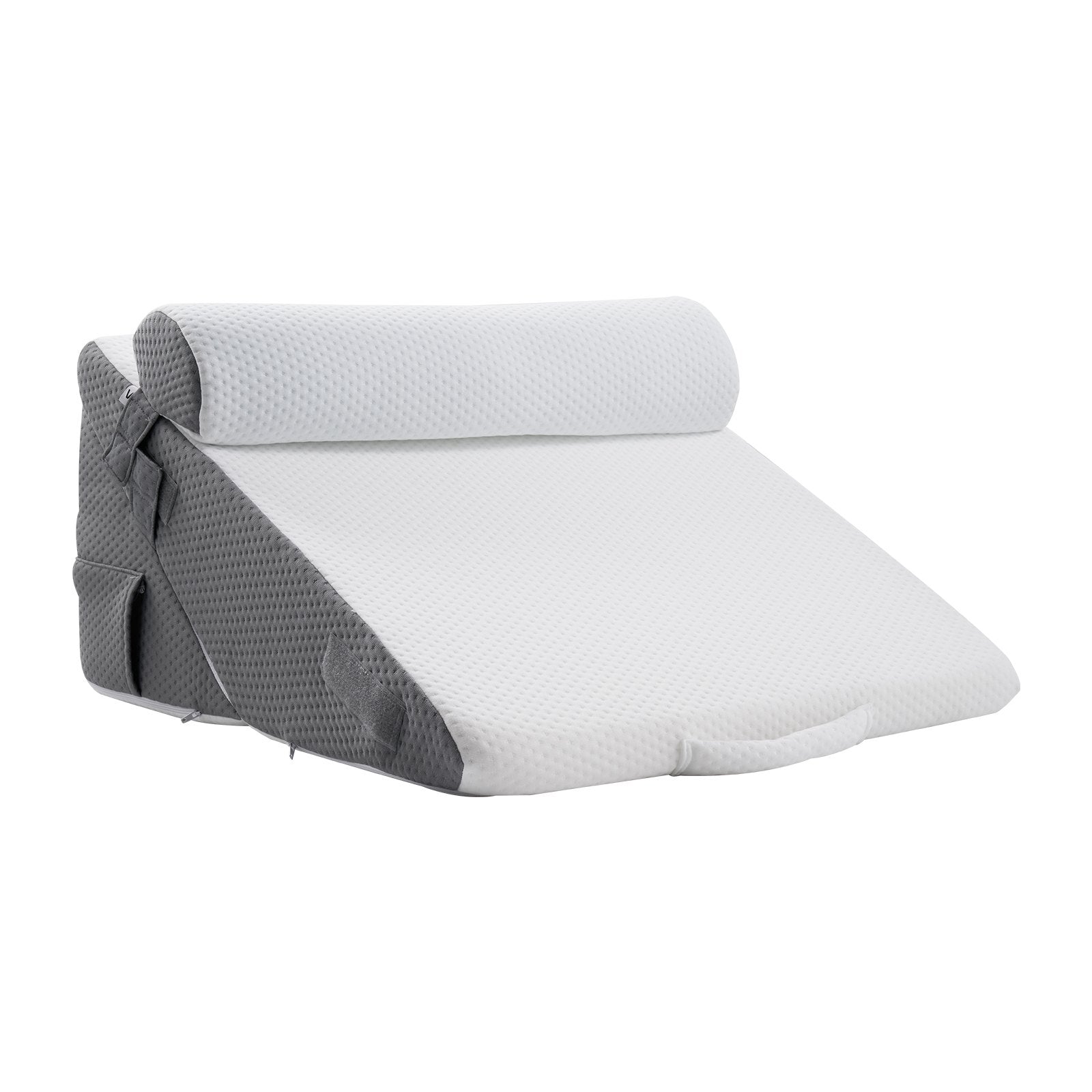 Adjustable Orthopedic Bed Wedge Pillow Set for Sleeping - Post Surgery Support, Acid Reflux Relief, Back Pain & Snoring Aid with Washable Jacquard Cover, High-Density Foam