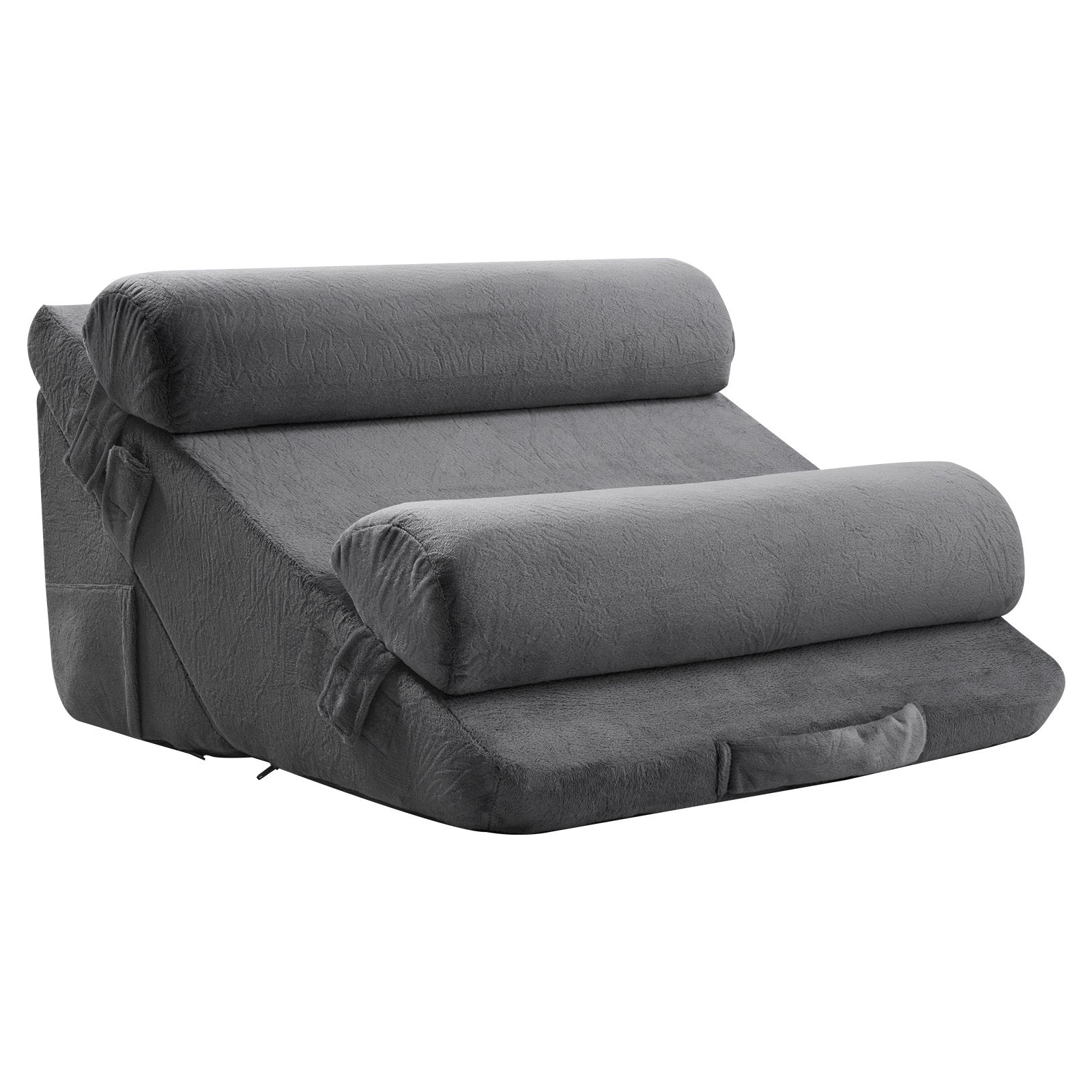 Adjustable Orthopedic Wedge Pillow Set for Sleeping, Post-Surgery Support, Acid Reflux, Back Pain, Snoring Relief, Dark Grey Velvet