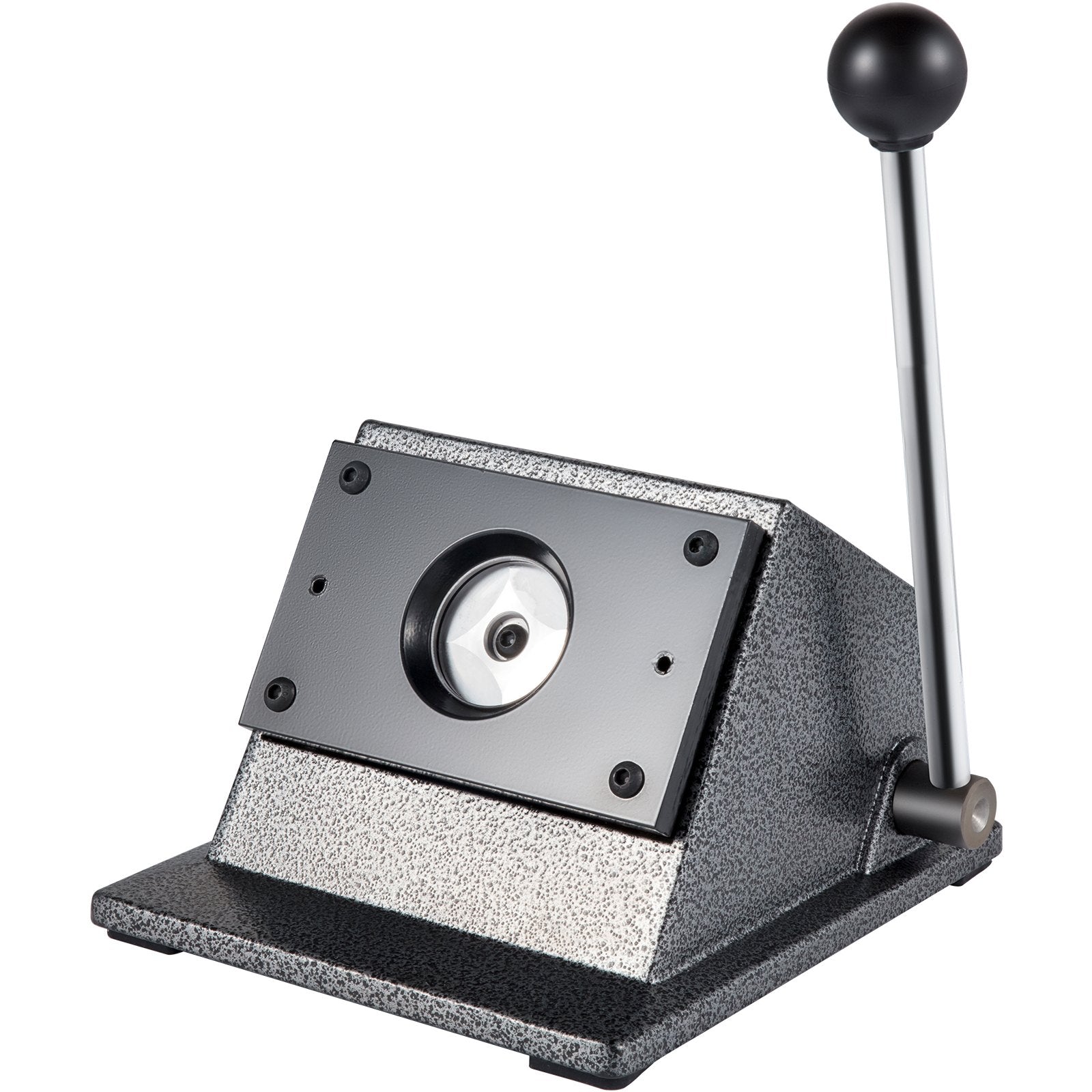 Heavy-Duty Cast Iron Round Punch Die Cutter with Steel Blade for 1.25" Badges - Manual Graphic Punch Press for Precision Cutting