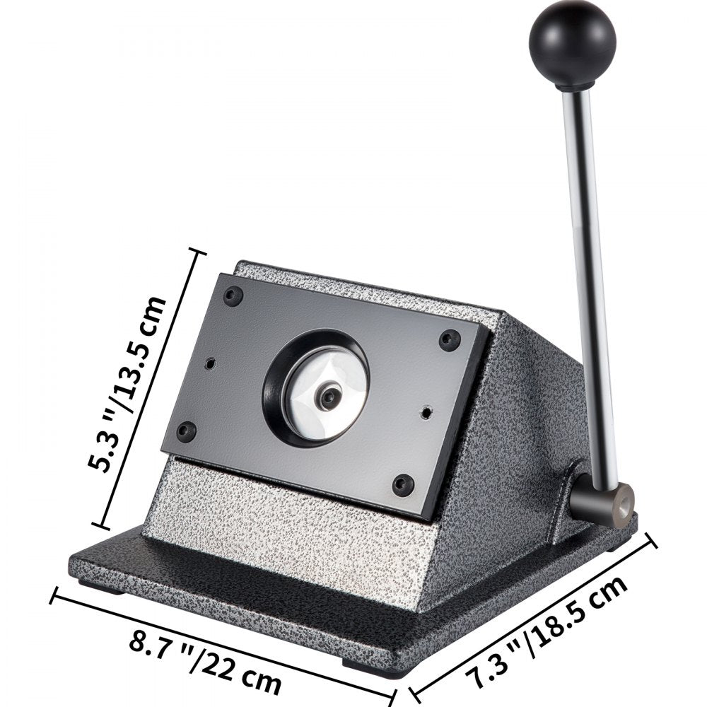 VEVOR Graphic Punch Die Cutter 1-3/4"/44mm Round Punch Die Cutter Cast Iron Manual Graphic Punch Press Button Badge Maker 0.05"/1.5mm Cut Thickness Graphic Die Cutter with Steel Blade for Badge Making