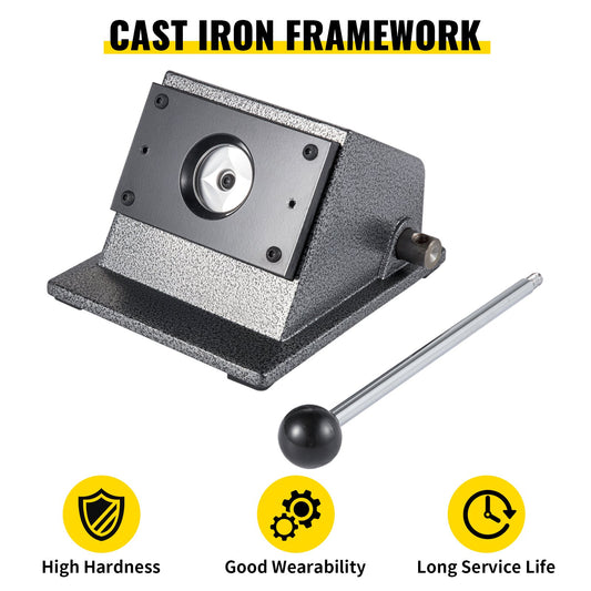 Heavy-Duty 44mm Round Punch Die Cutter with Carbon Steel Blade for Effortless Badge Making – Cast Iron Manual Press, Ergonomic Design