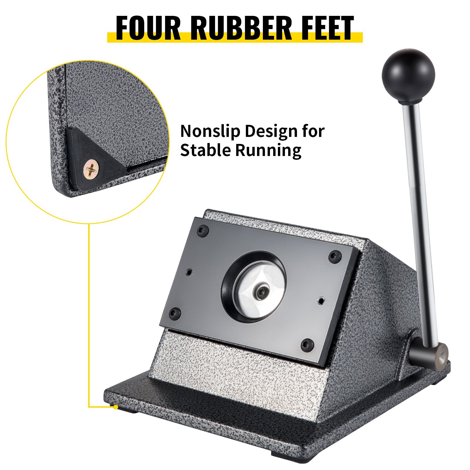 Heavy-Duty 44mm Round Punch Die Cutter with Carbon Steel Blade for Effortless Badge Making – Cast Iron Manual Press, Ergonomic Design