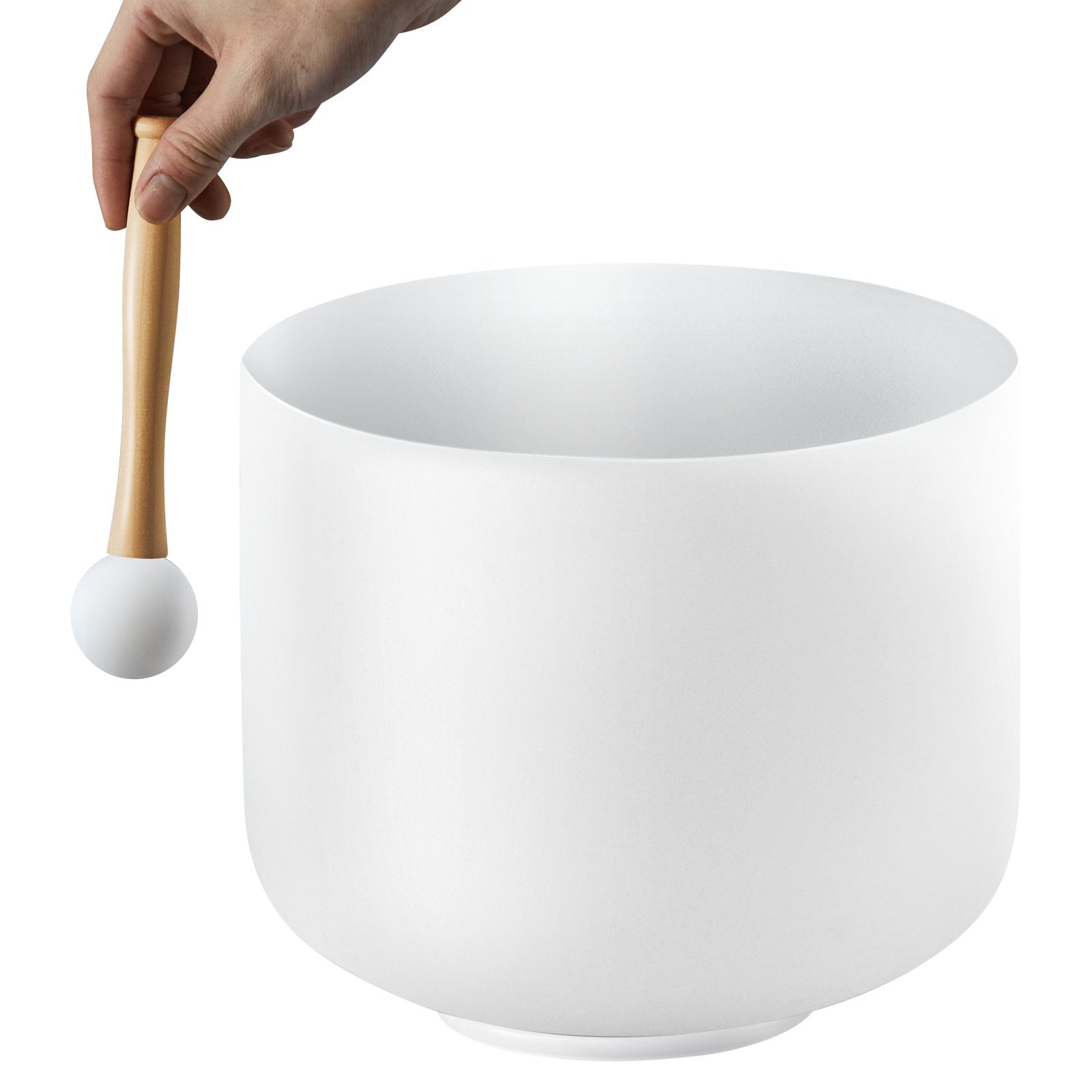 8-Inch Frosted Quartz Crystal Singing Bowl - F Note Heart Chakra Sound Healing Set for Meditation, Yoga, and Relaxation with Mallet & O-Ring