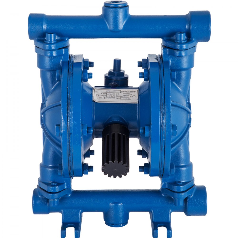 Heavy-Duty Pneumatic Double Diaphragm Pump with Cast Iron Body, 1/2" Inlet/Outlet, 8.8 GPM, 120 PSI for Petroleum and Low Viscosity Fluids