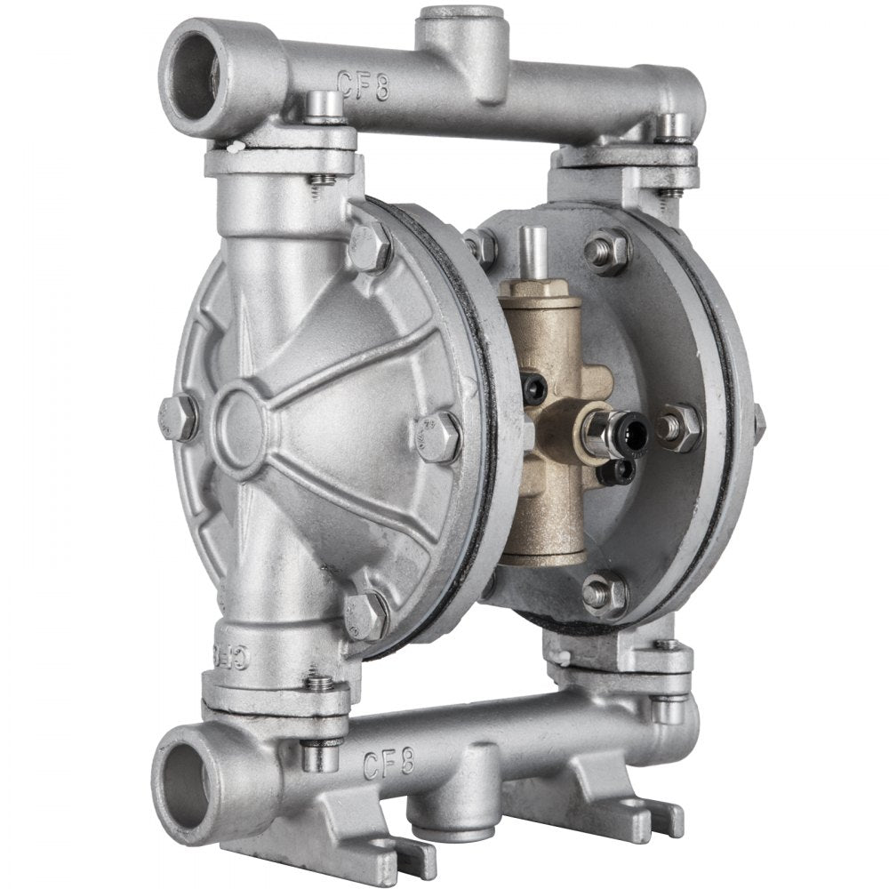 High-Performance Stainless Steel Air-Operated Diaphragm Pump for Chemical Applications, 12 GPM, 115 PSI, Featuring 1/2" Inlet & Outlet