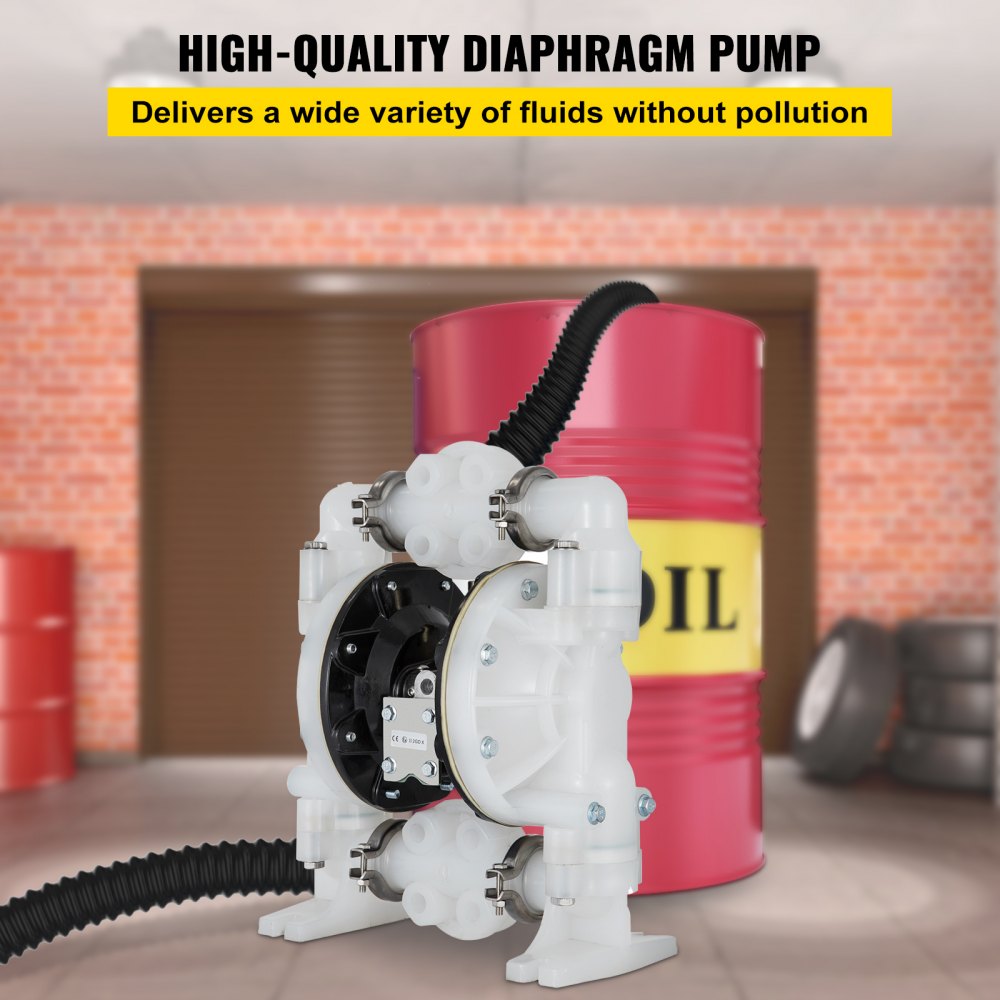 VEVOR Air-Operated Double Diaphragm Pump Chemical Industrial 1 Inch Inlet And Outlet